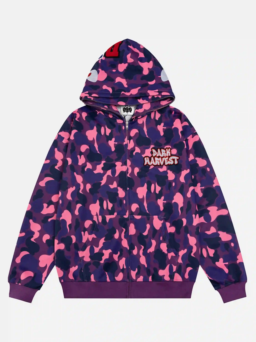 Camouflage Double Cap Design Hoodie