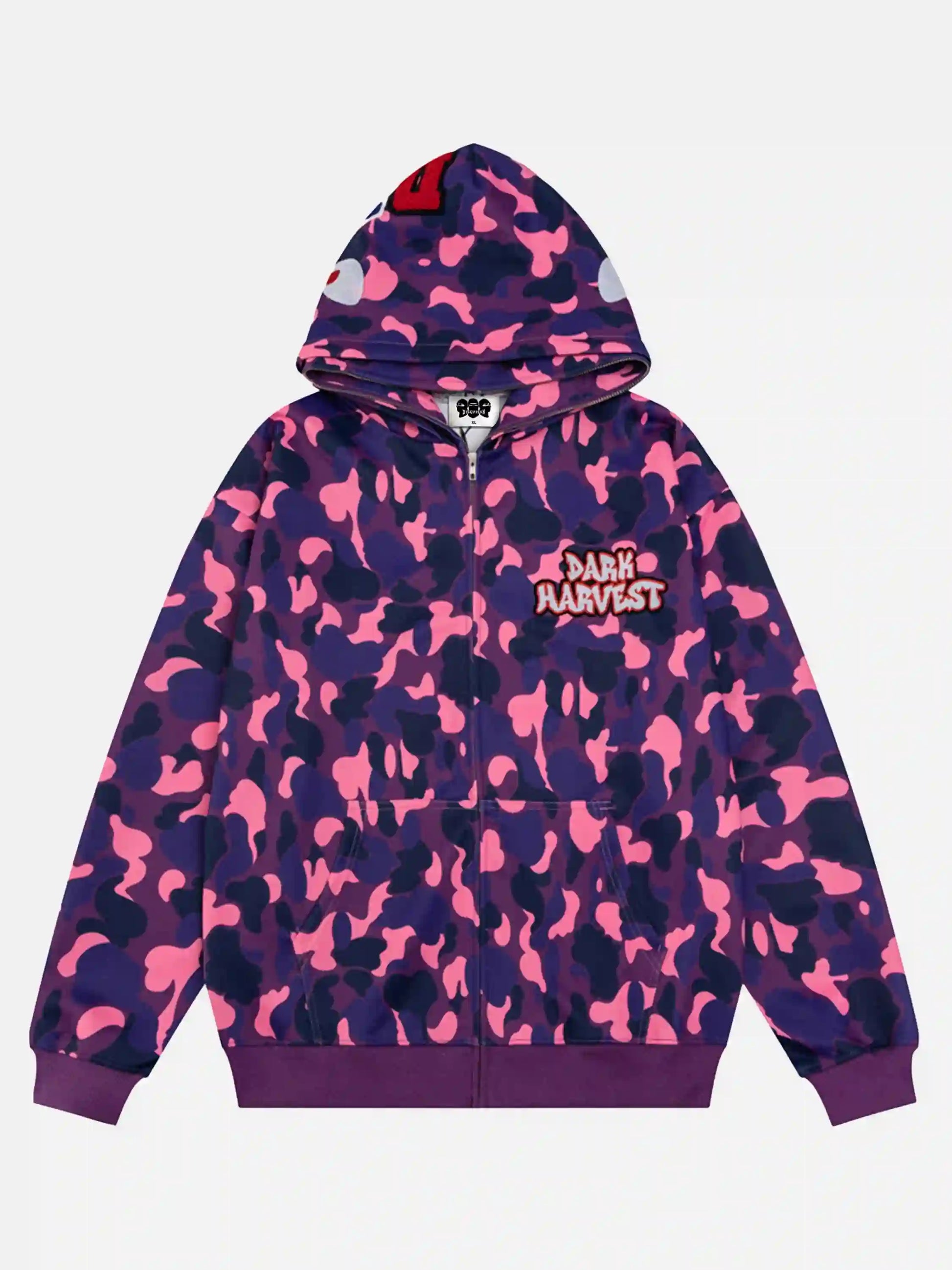 Camouflage Double Cap Design Hoodie