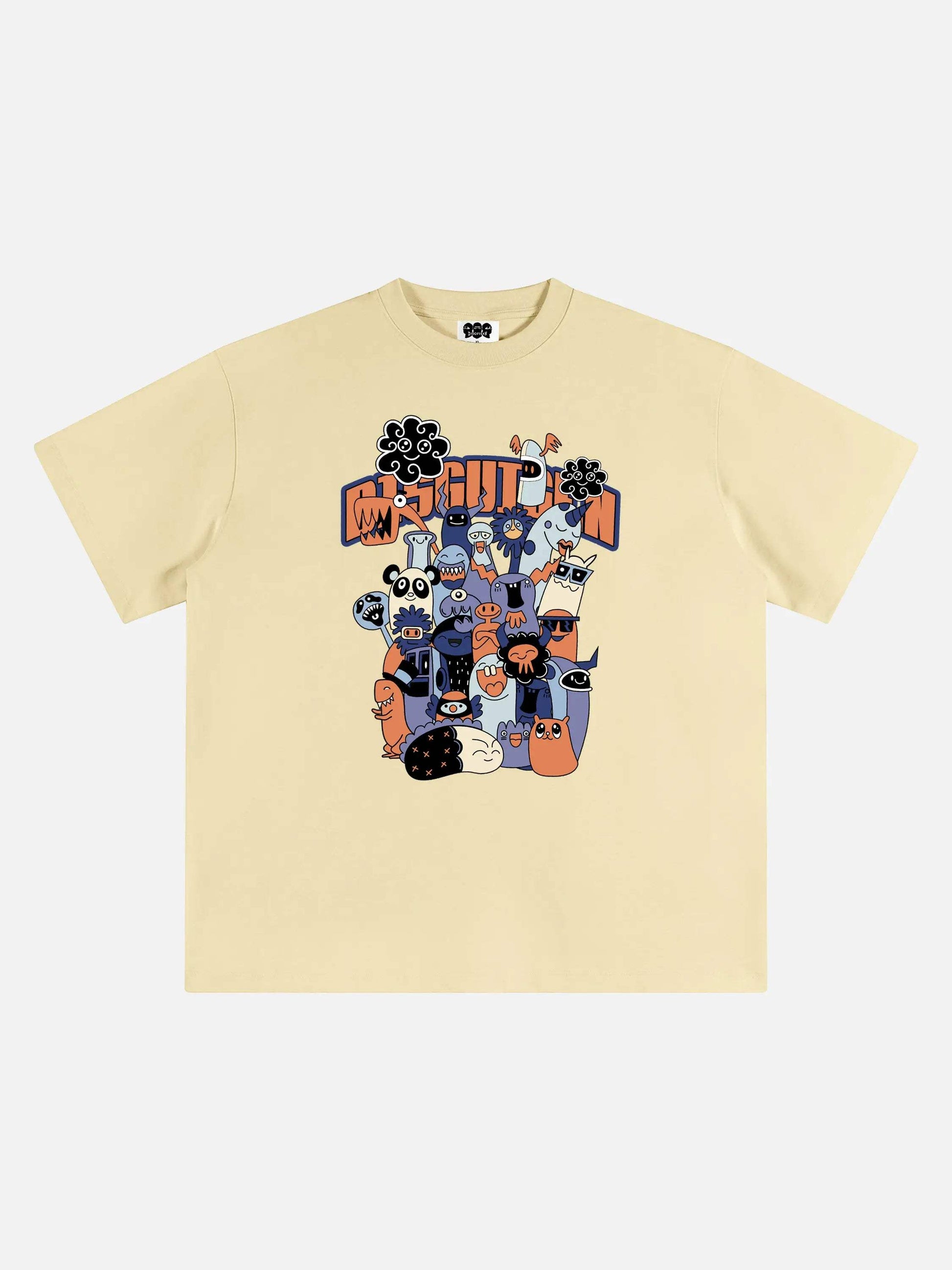 Disguisen Funny Cartoon Cotton T-Shirt