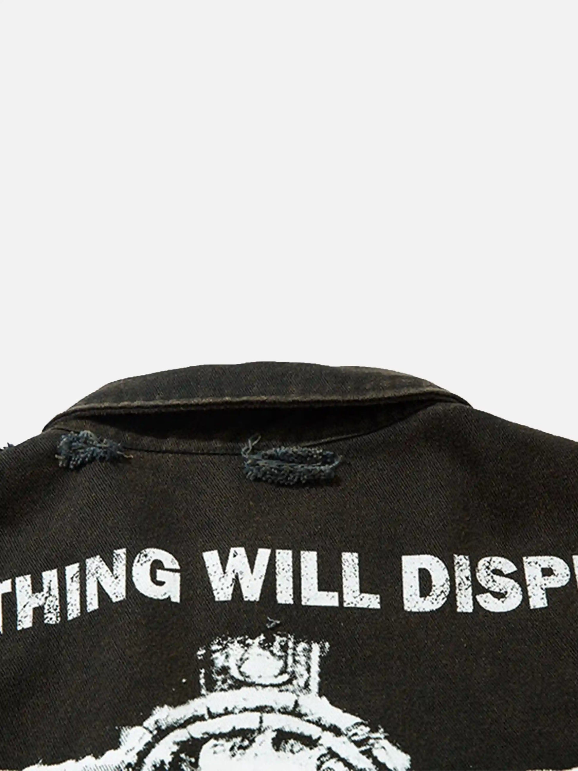 Disguisen American Retro Raw Edge Cross Long Sleeve Shirt
