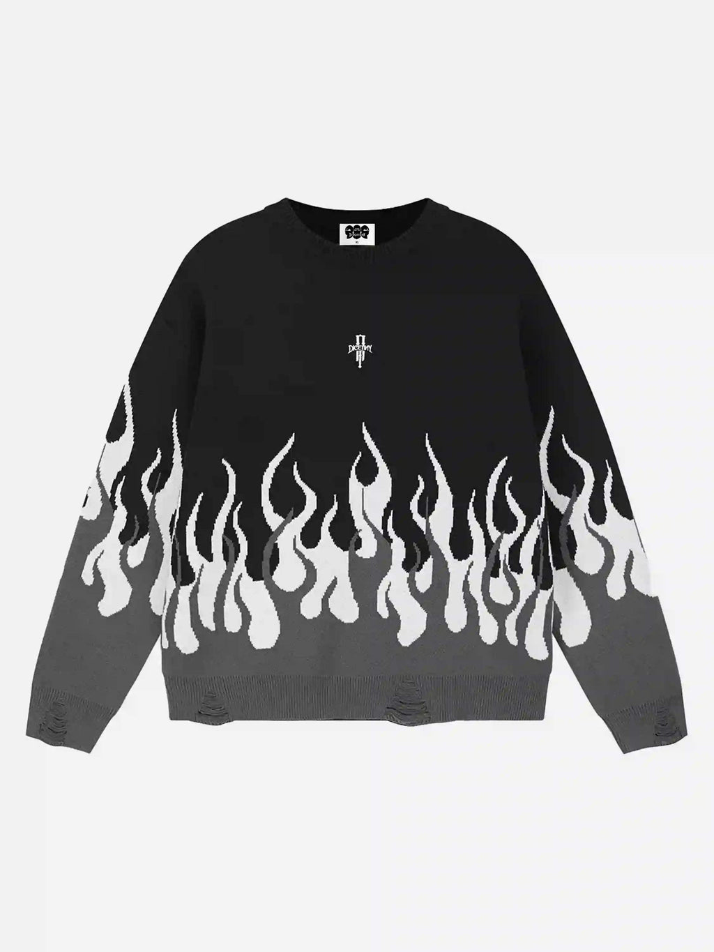 Disguisen American Flame Crewneck Destroyed Sweater