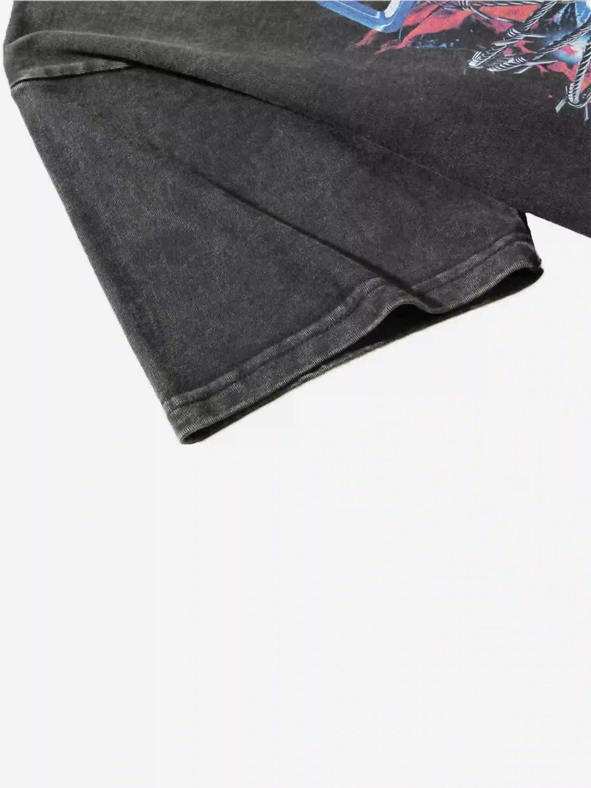 Disguisen Vintage Hip-hop Dark Butterfly Print Distressed T-shirt