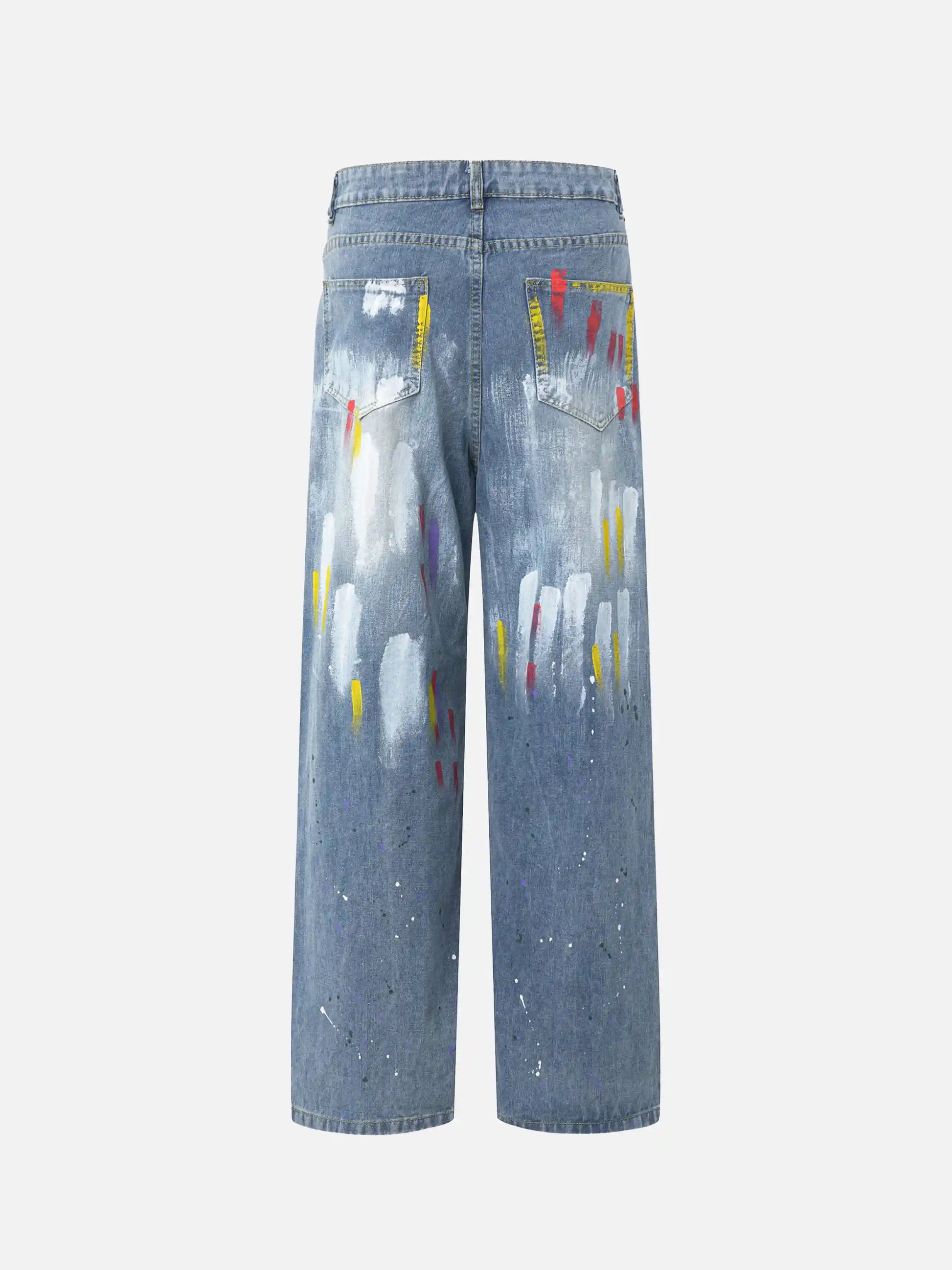Disguisen American Hip-Hop Painted Personalized Jeans