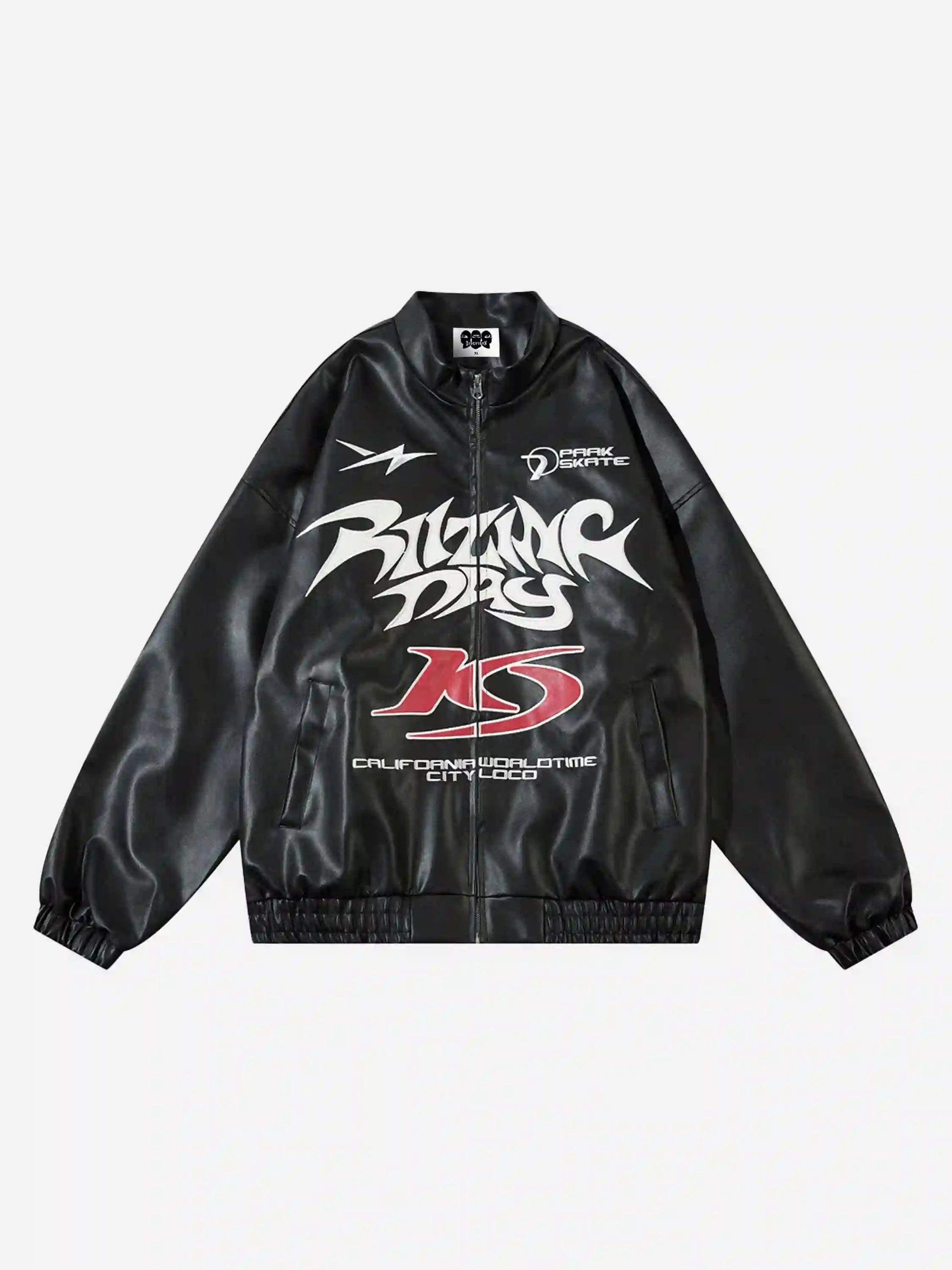 Disguisen Gothic Alphabet Patch Racing Collar Jacket
