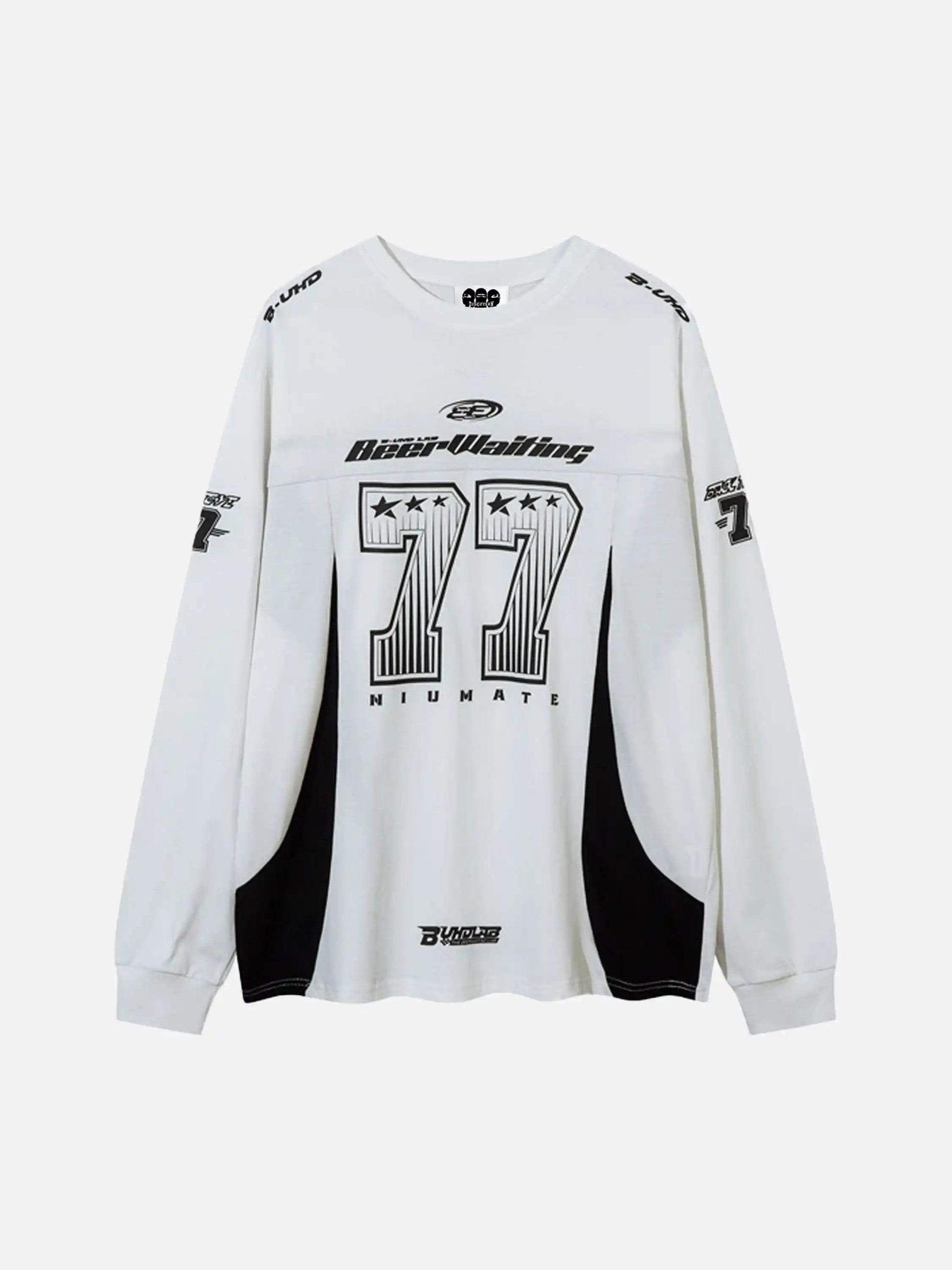 Disguisen American Retro Street Long-Sleeved Jersey T-Shirt