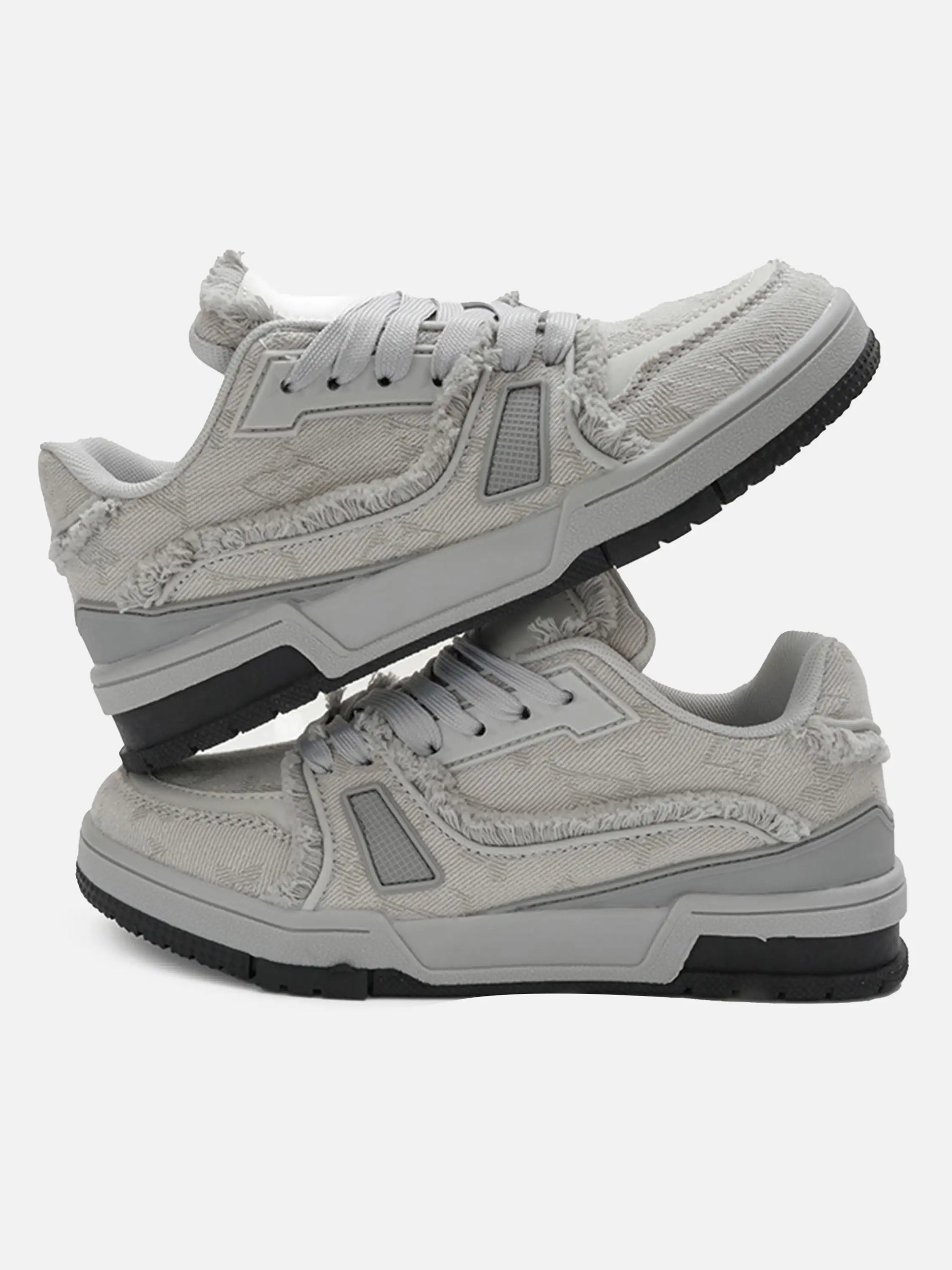 Denim Fringed Sneakers