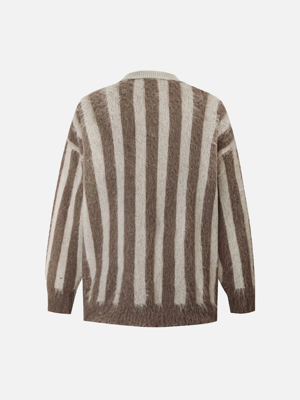 Vintage Vertical Striped Polo Collar Sweater