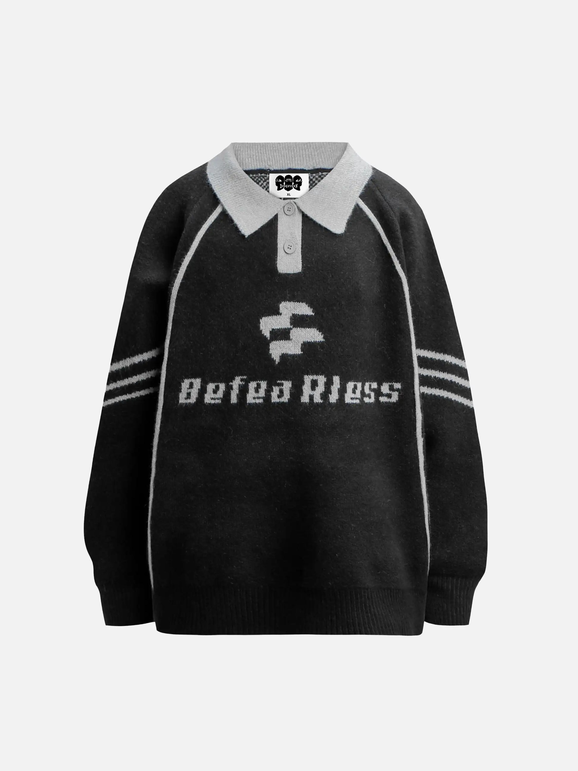 Disguisen Vintage Striped Polo Neck Sweater