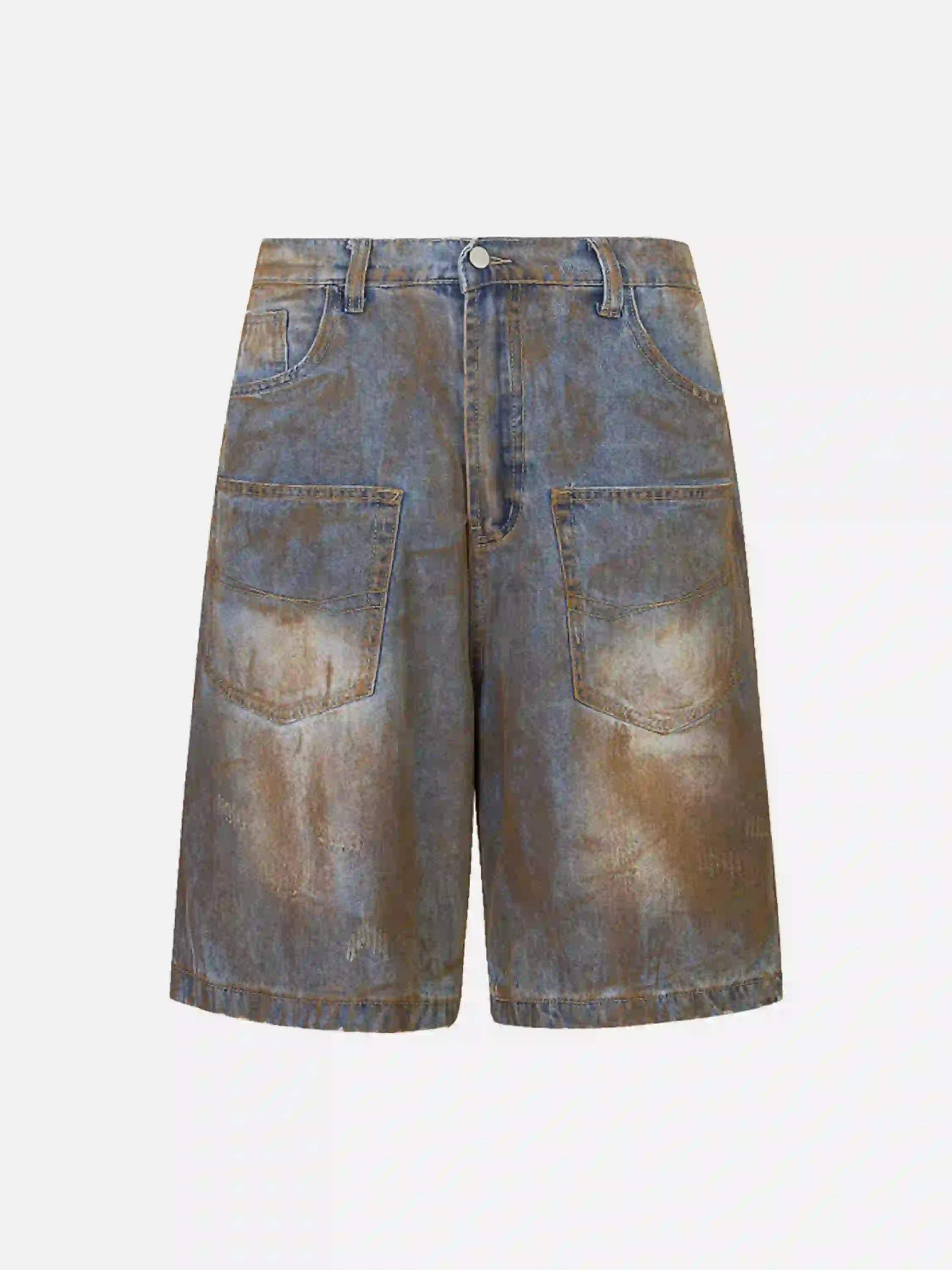 Disguisen American Style Wasteland Style Wide-Leg Denim Jorts