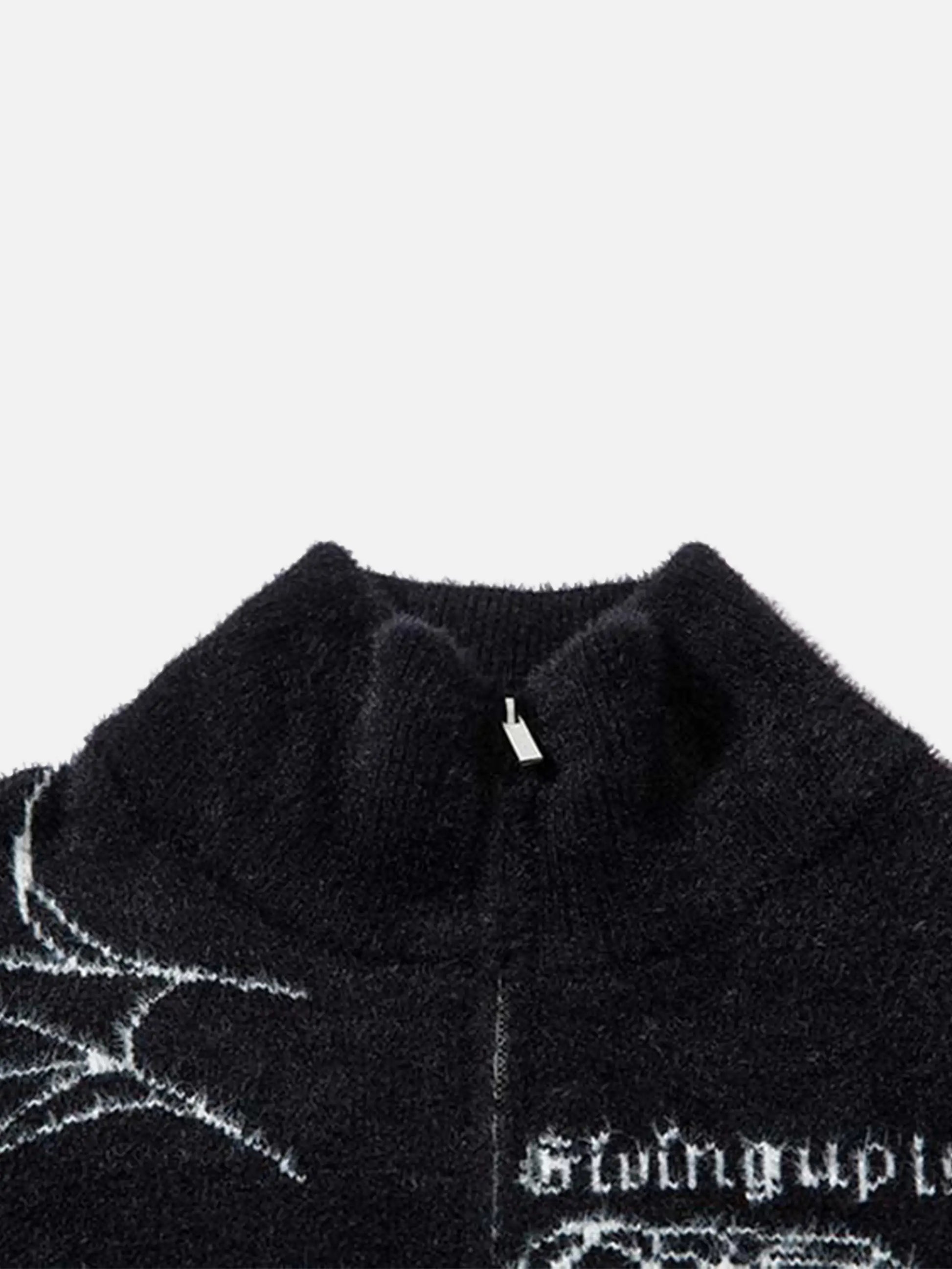 Cross Heart Butterfly Jacquard Cardigan
