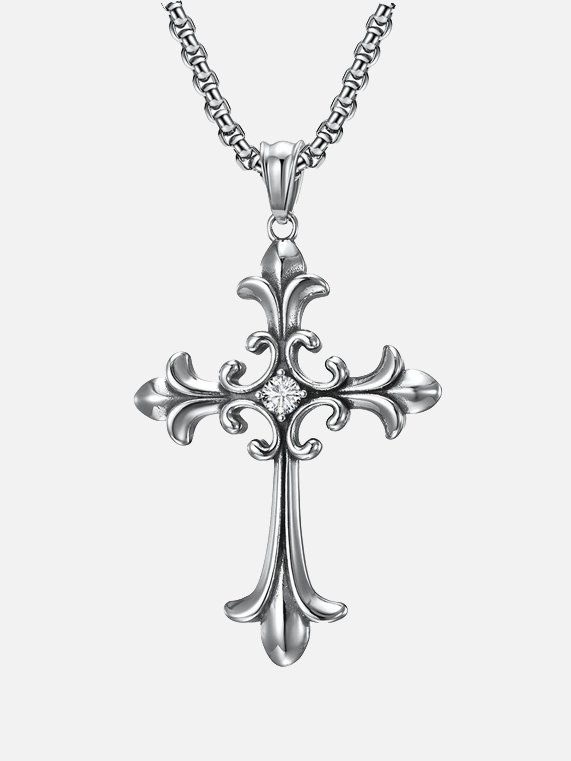 Vintage Cross Diamond Cross Necklace