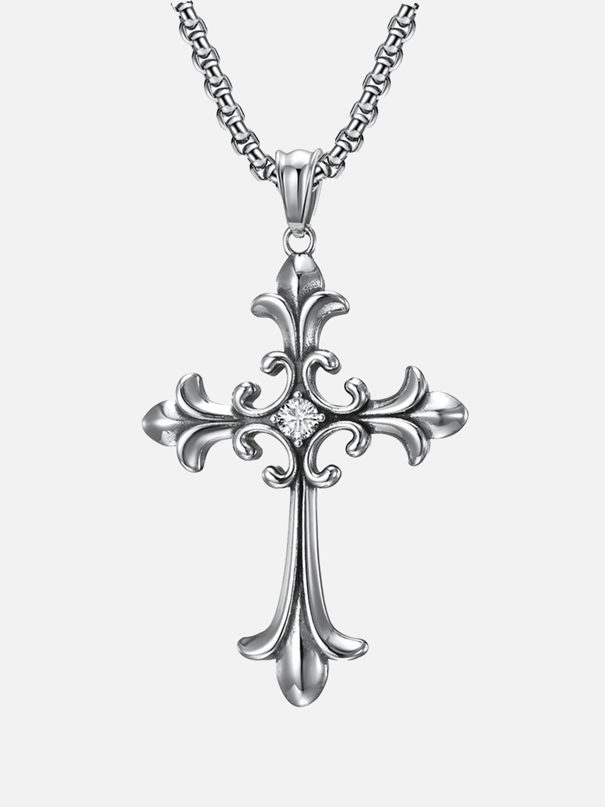 Vintage Cross Diamond Cross Necklace