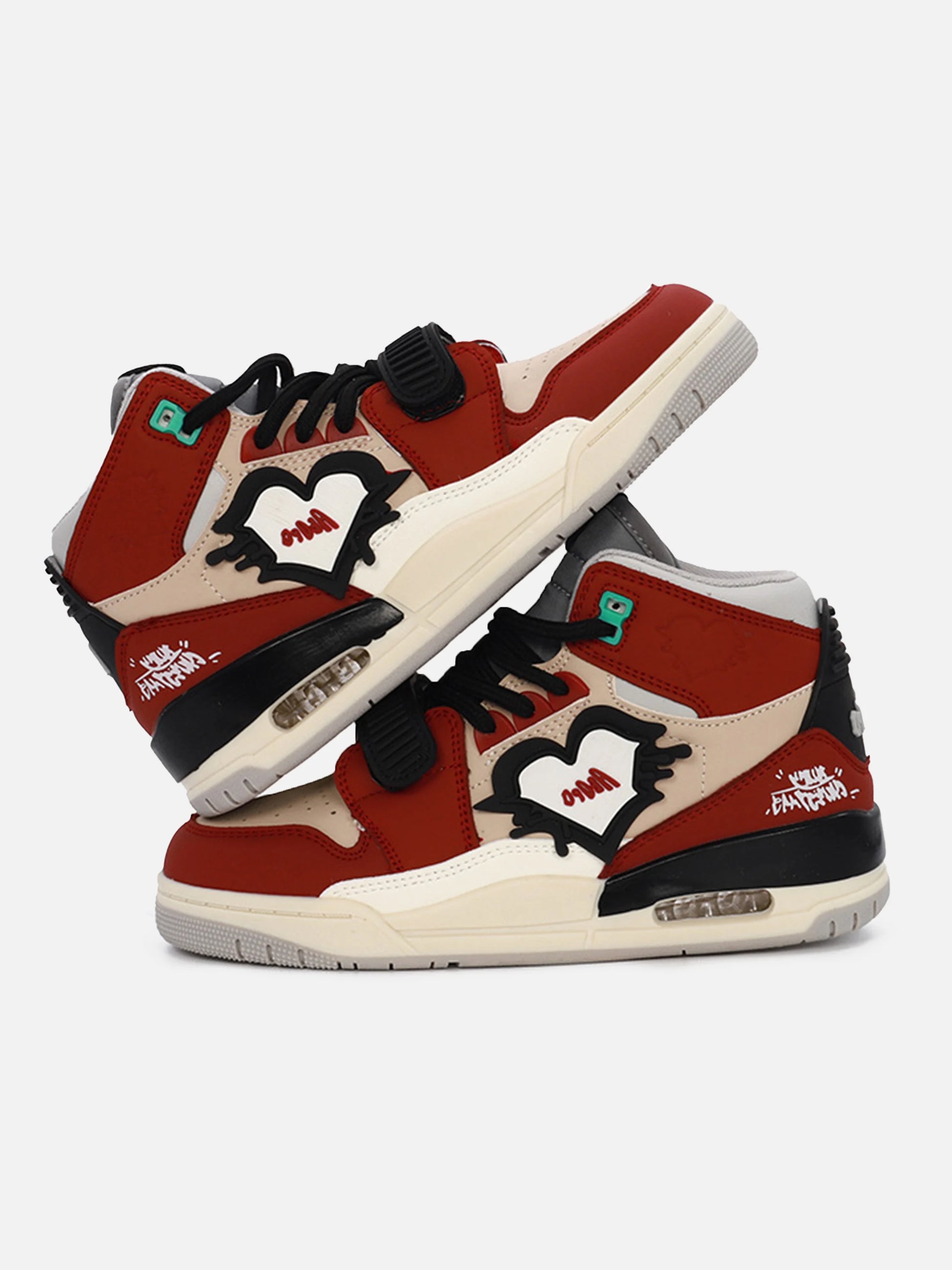 Heart Colorblock Mid-top Sneakers