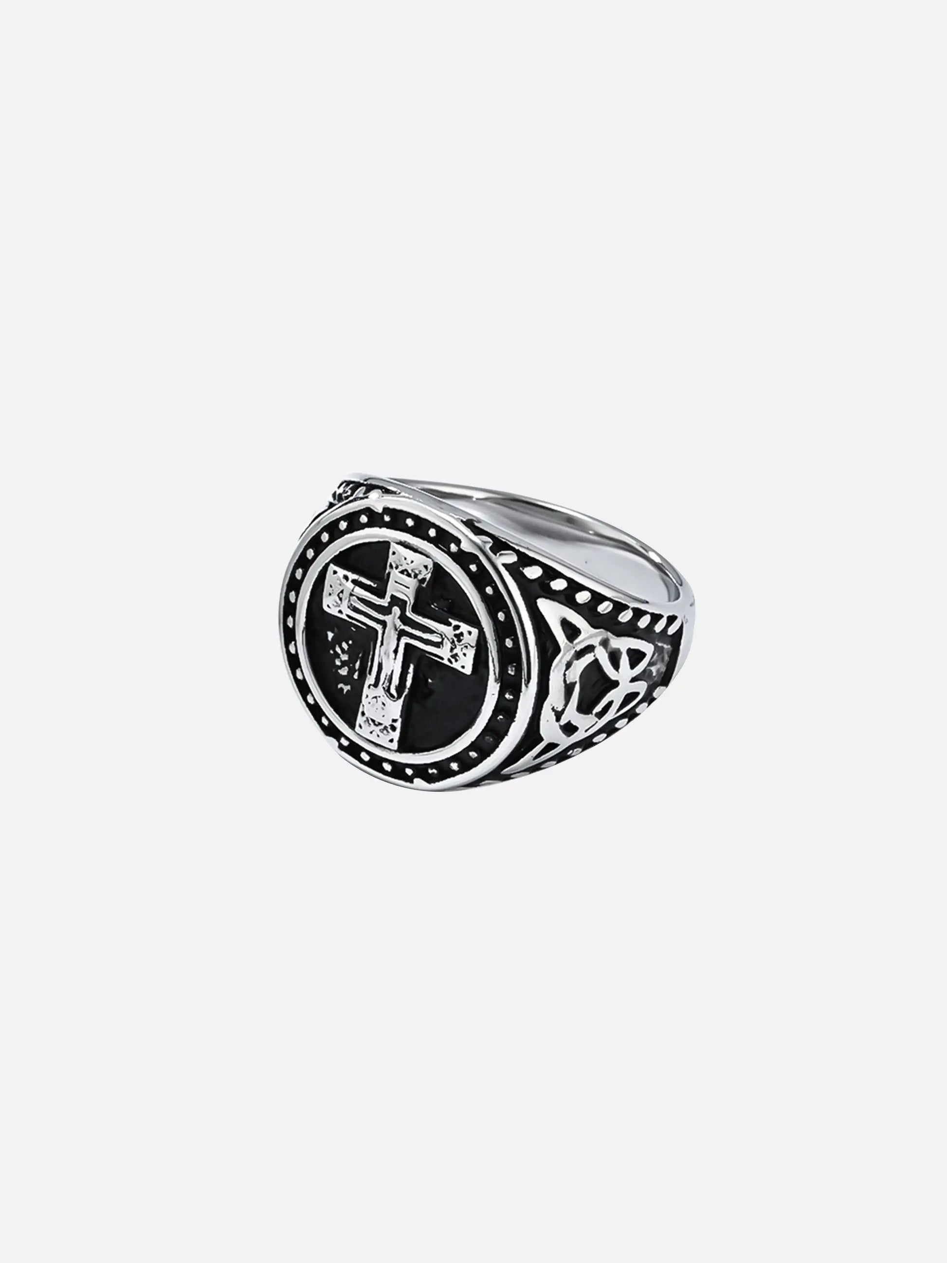 Vintage Dark Cross Ring