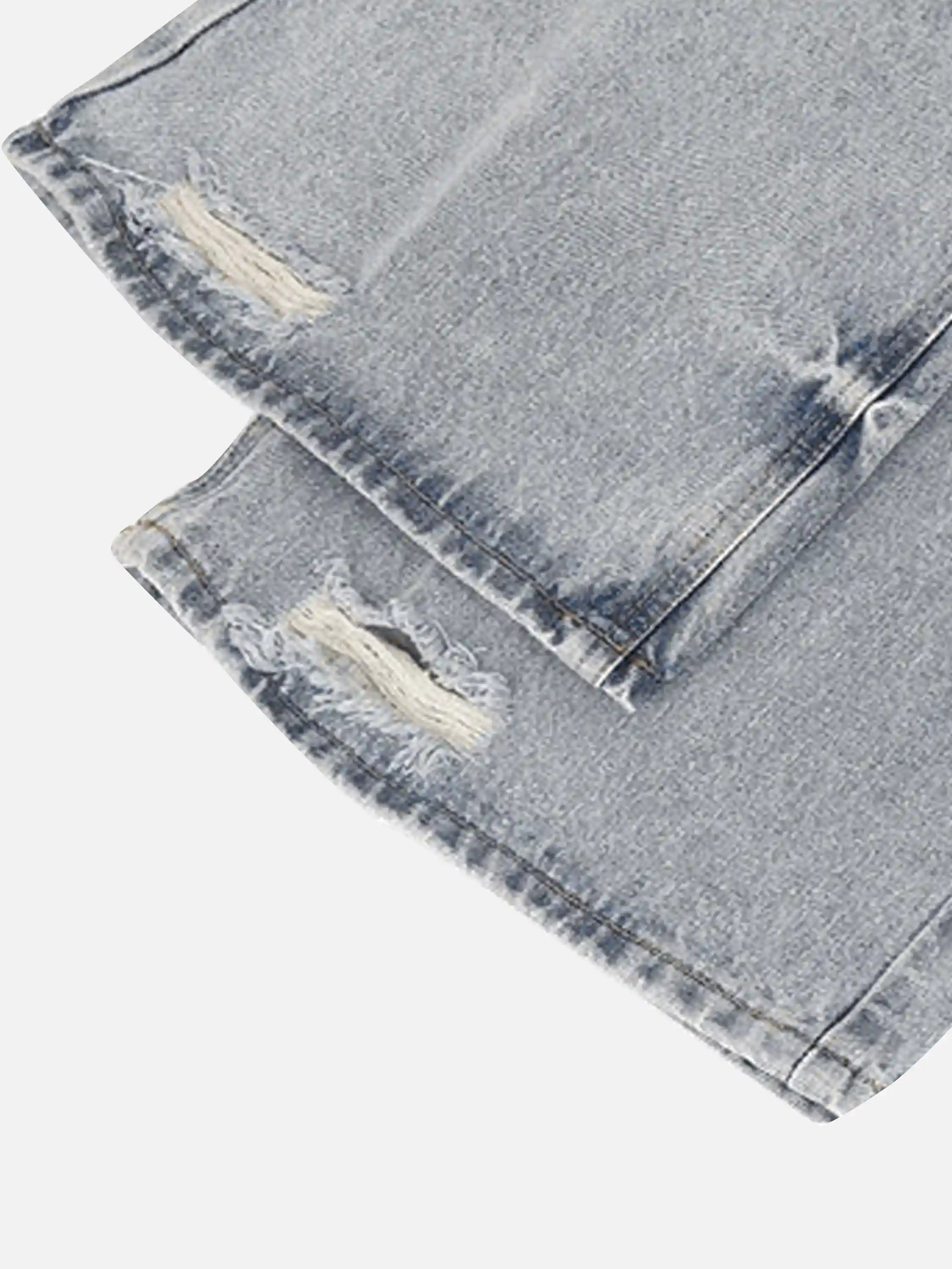 Vintage Distressed Slim Straight-leg Jeans