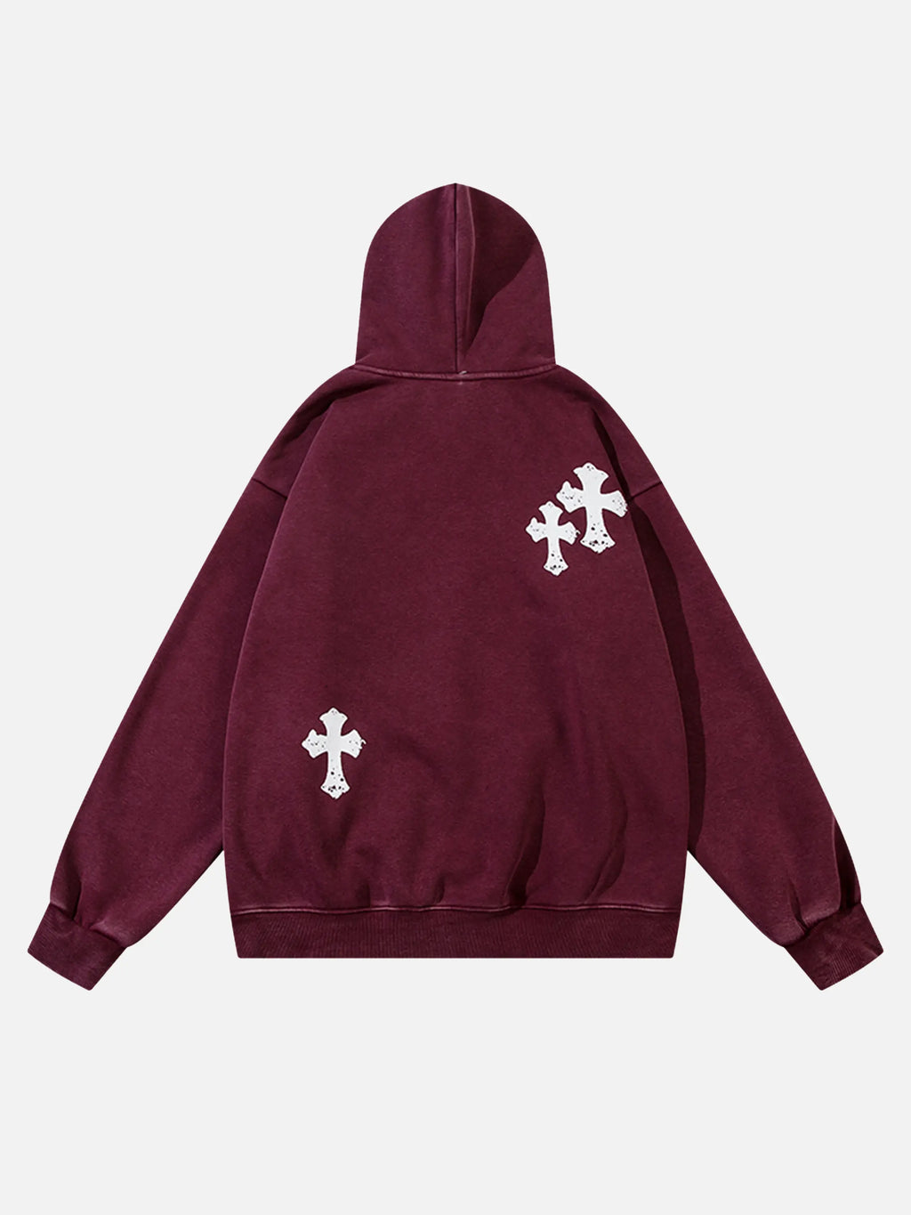 Vintage Cross Print Washed Hoodie