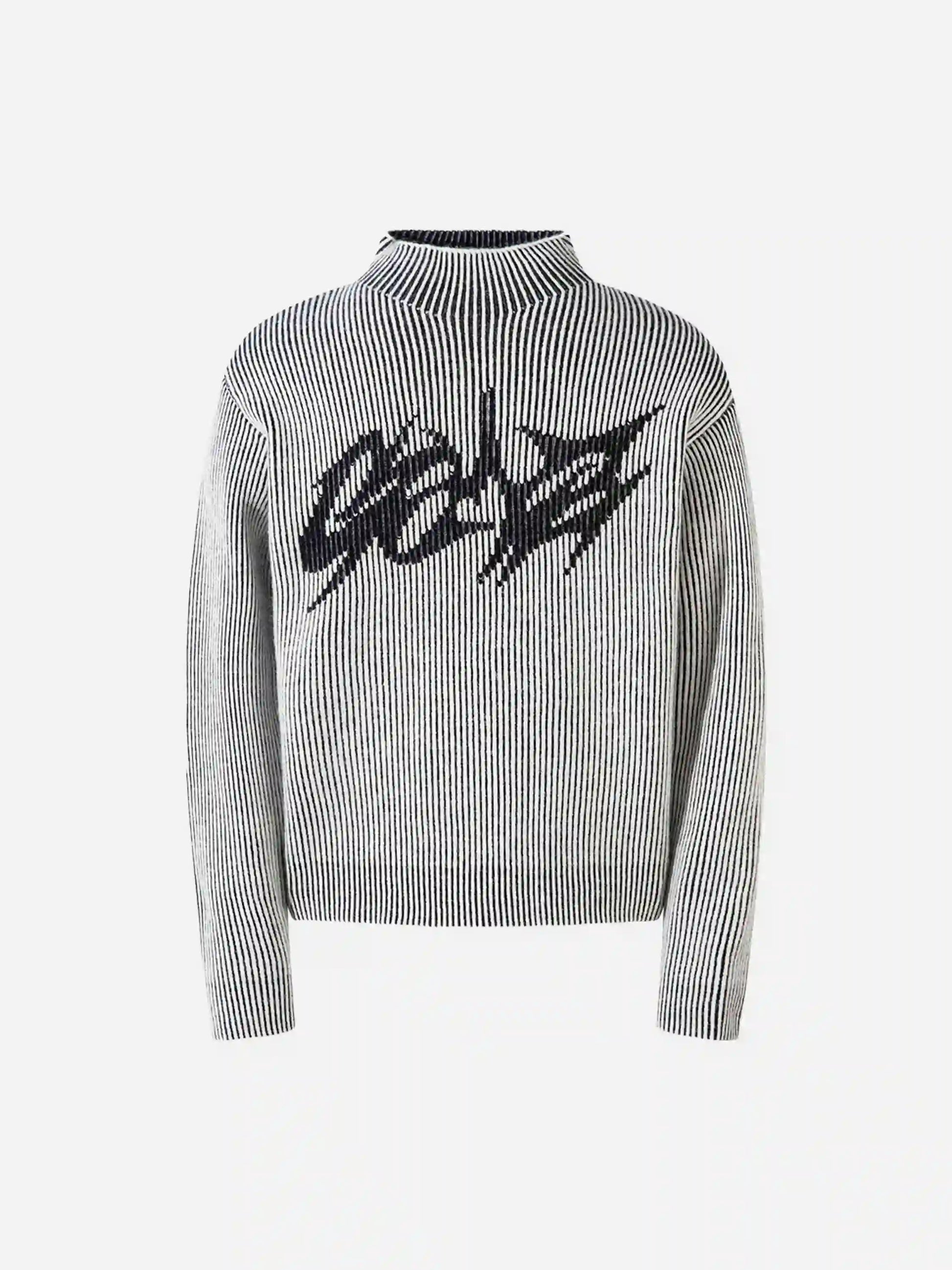Disguisen Jacquard Half Turtleneck Knitted Sweater