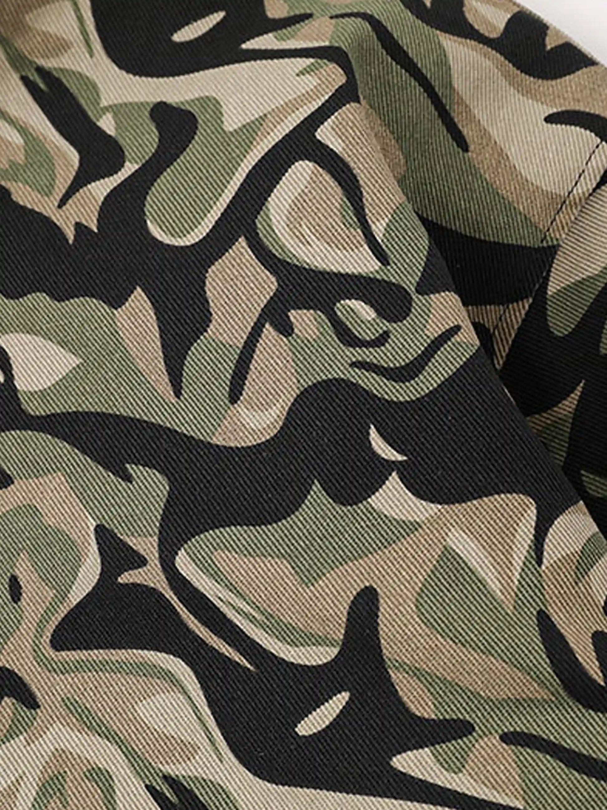 Camouflage Fur Zipper Hoodie