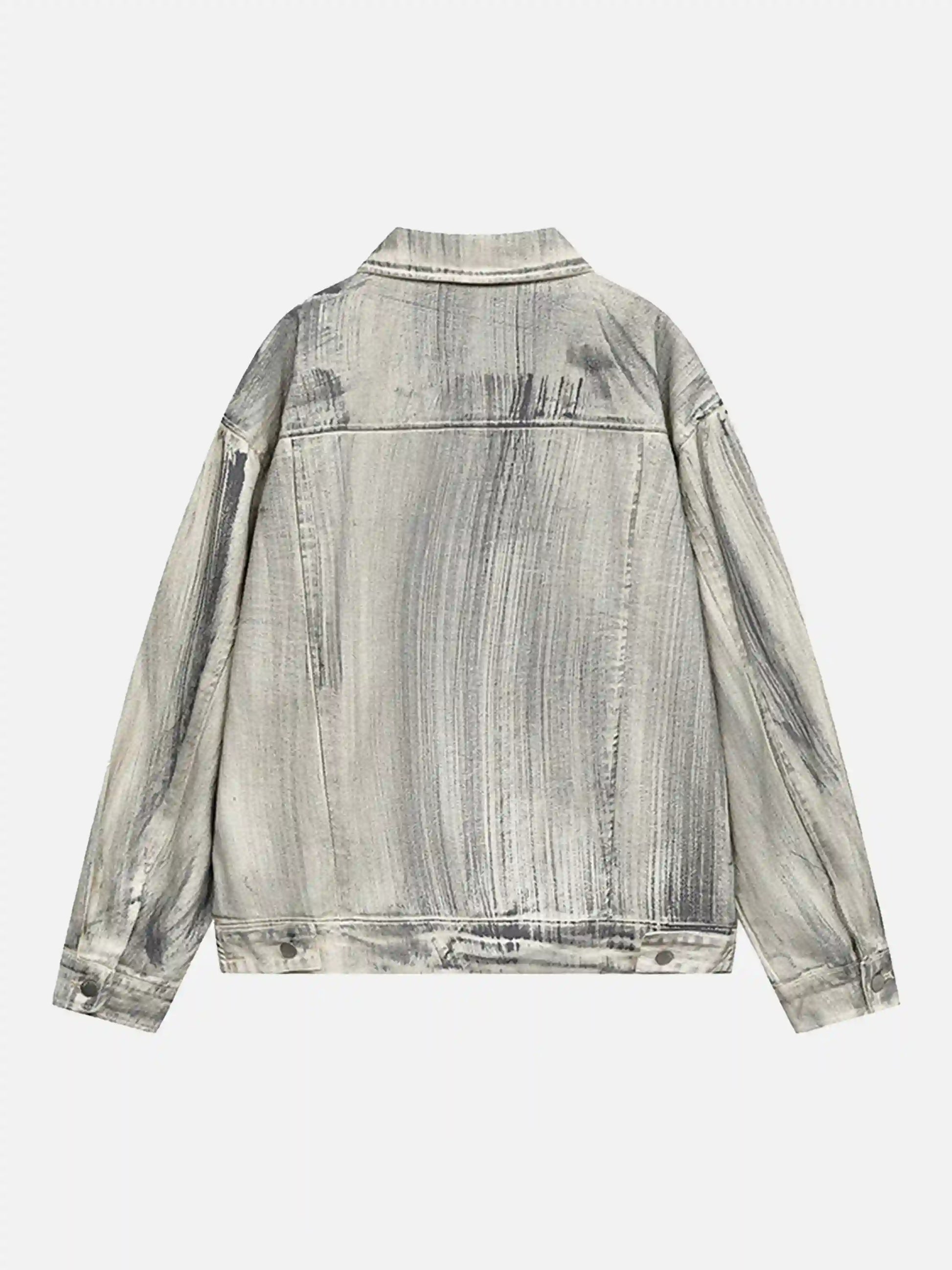 Distressed Painted Denim Jacket