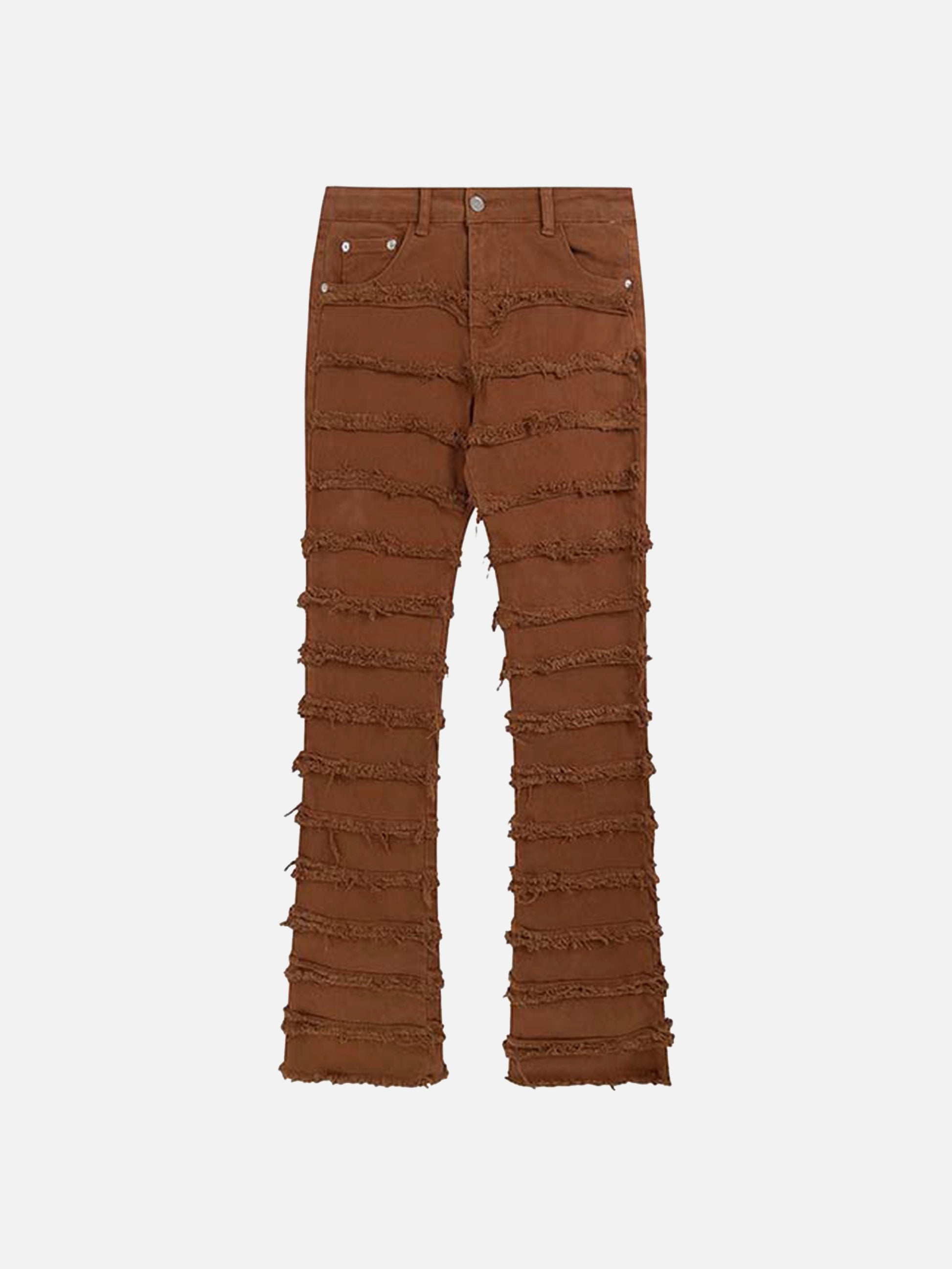Vintage Layered Raw Edge Slim Jeans