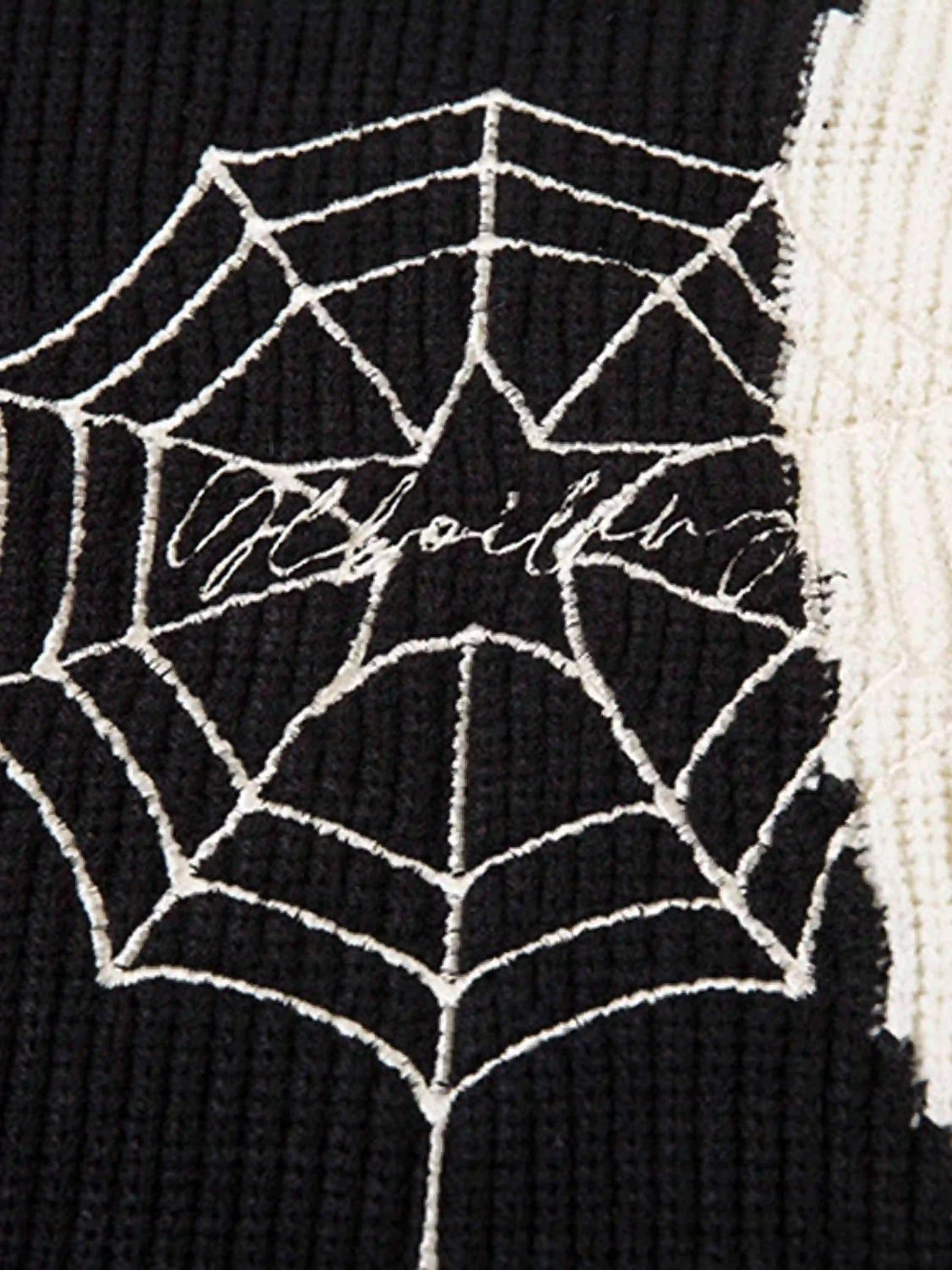 Disguisen Spider Web Stand Collar Zip-up Cardigan