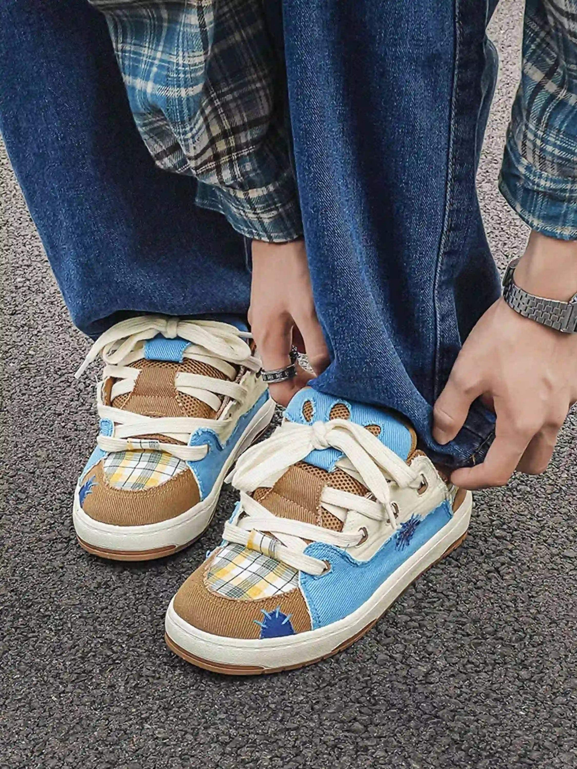 Disguisen Street Hip-Hop Color Matching Bread Shoes