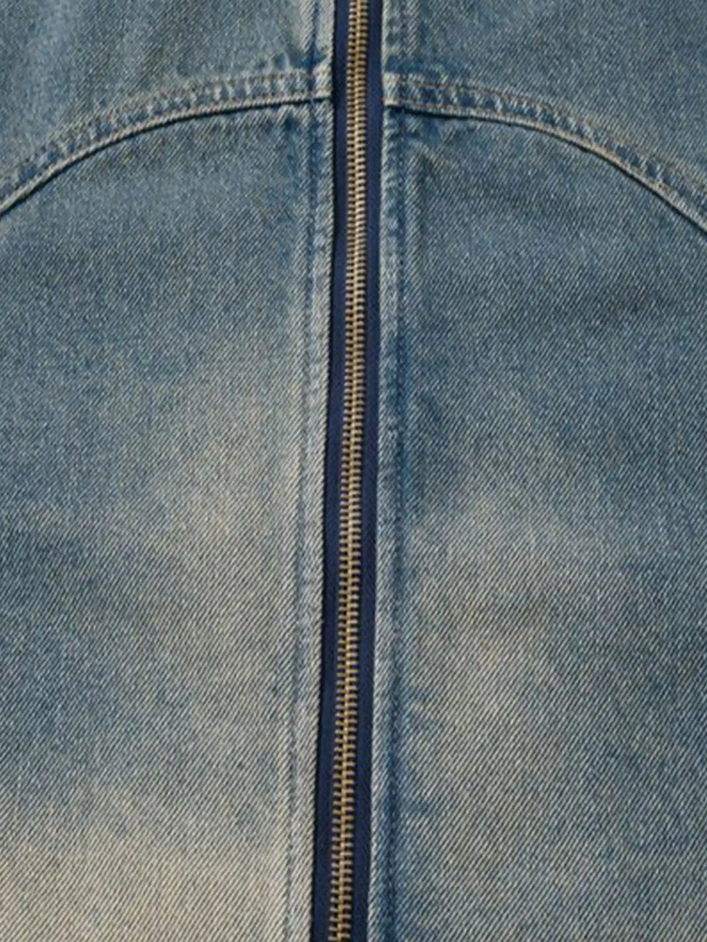 Vintage Yellow Mud Zipper Denim Jacket