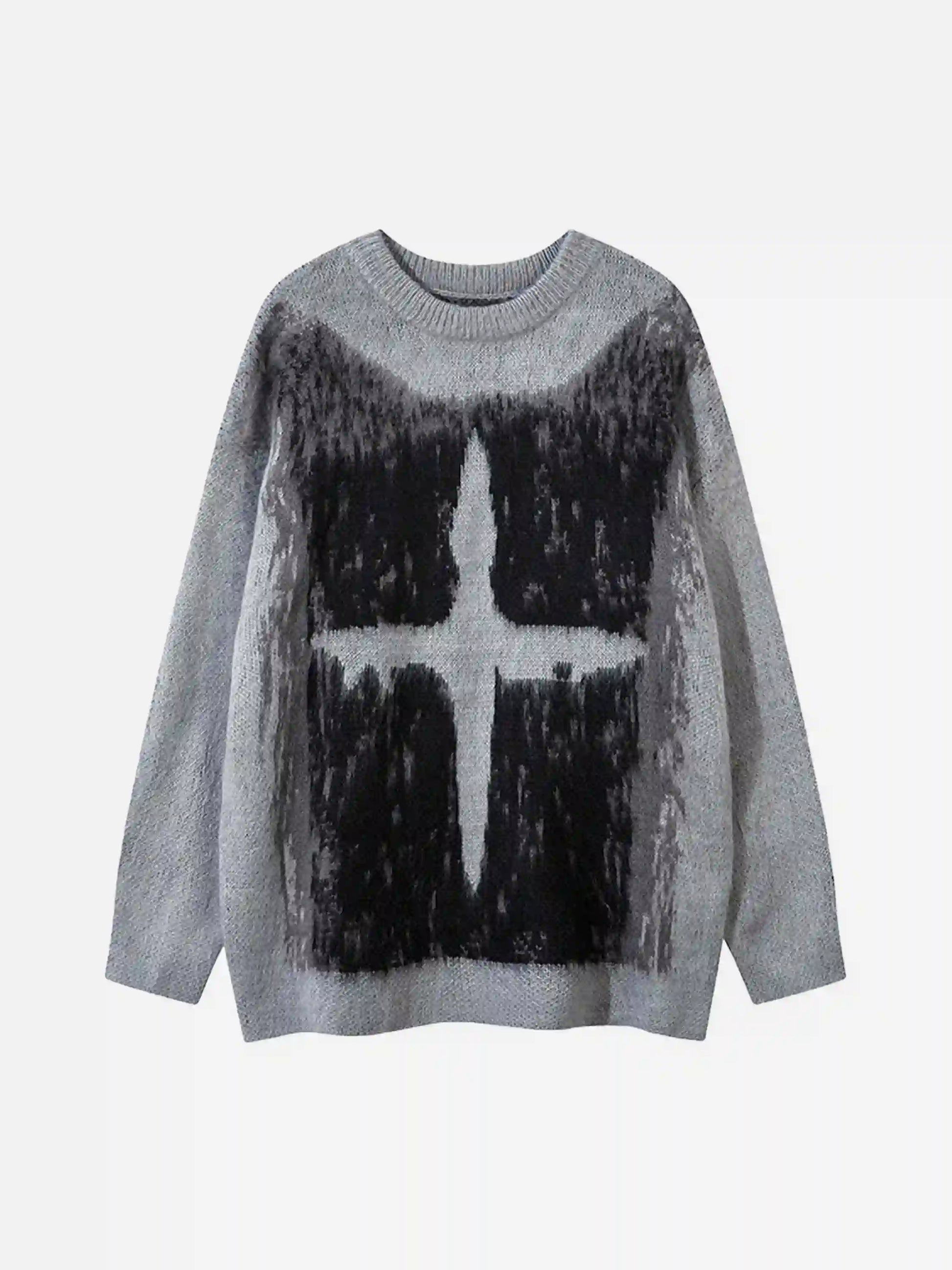 Disguisen Contrast Color Cross Sweater