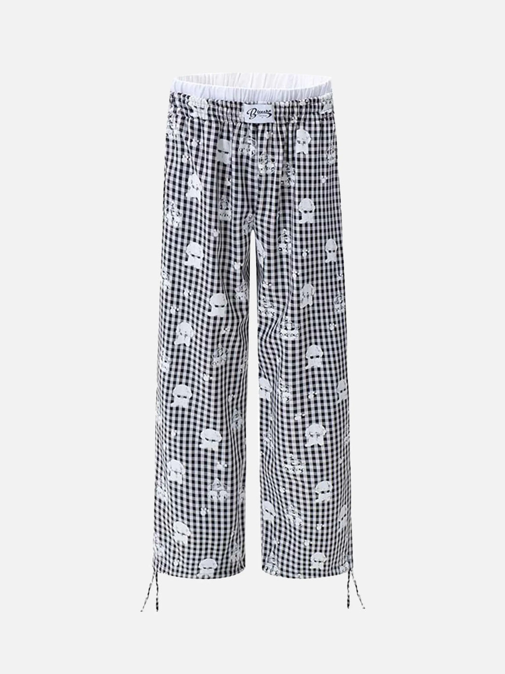 Disguisen Fake Two-piece Print Plaid Sweatpants