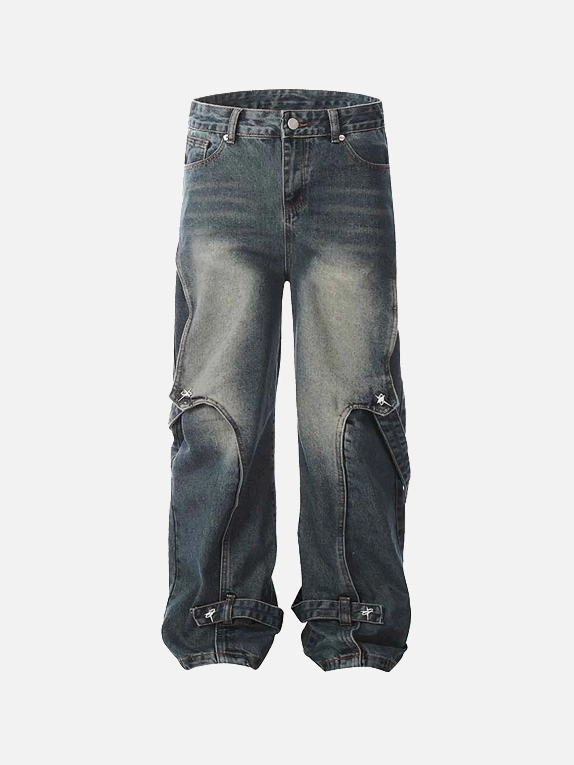 Vintage Washed Deconstructed Jeans