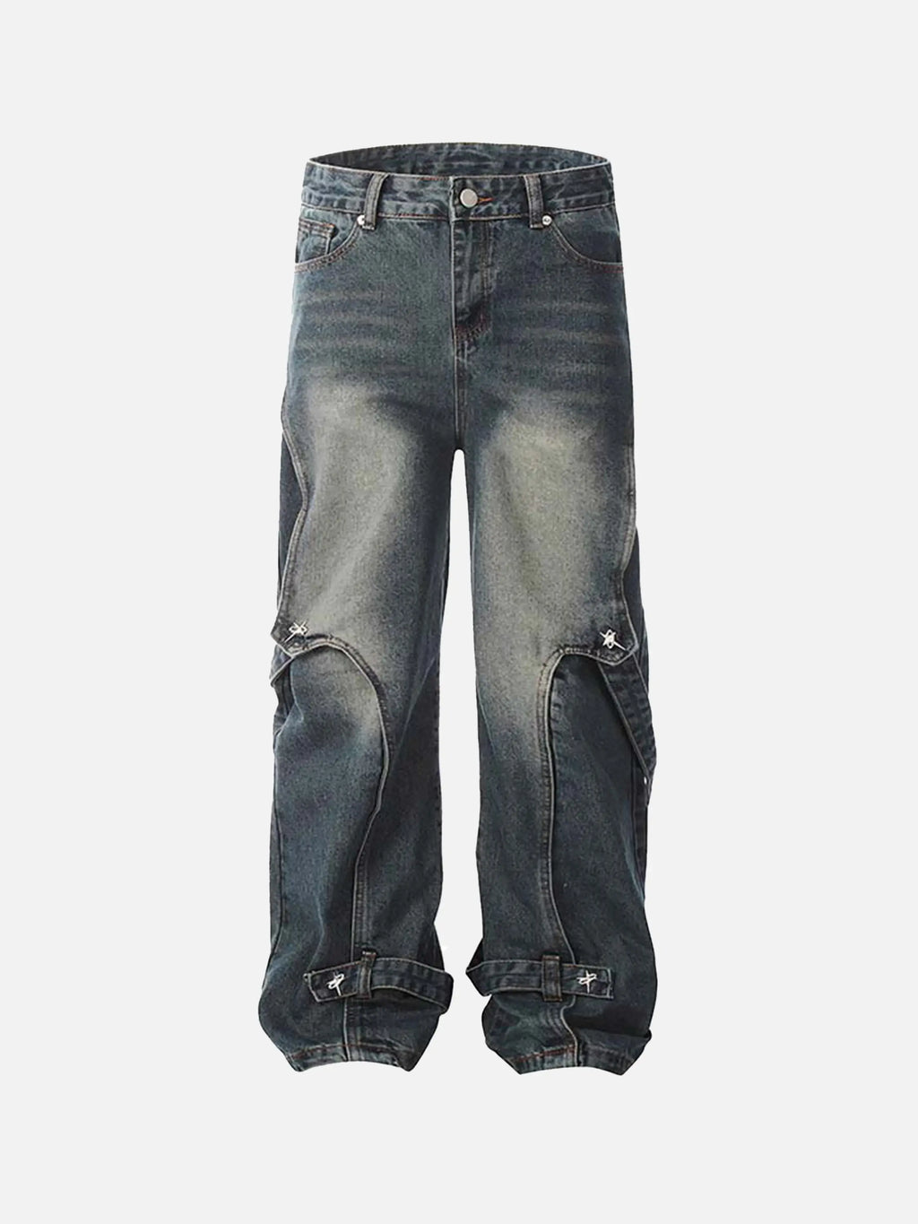 Vintage Washed Deconstructed Jeans