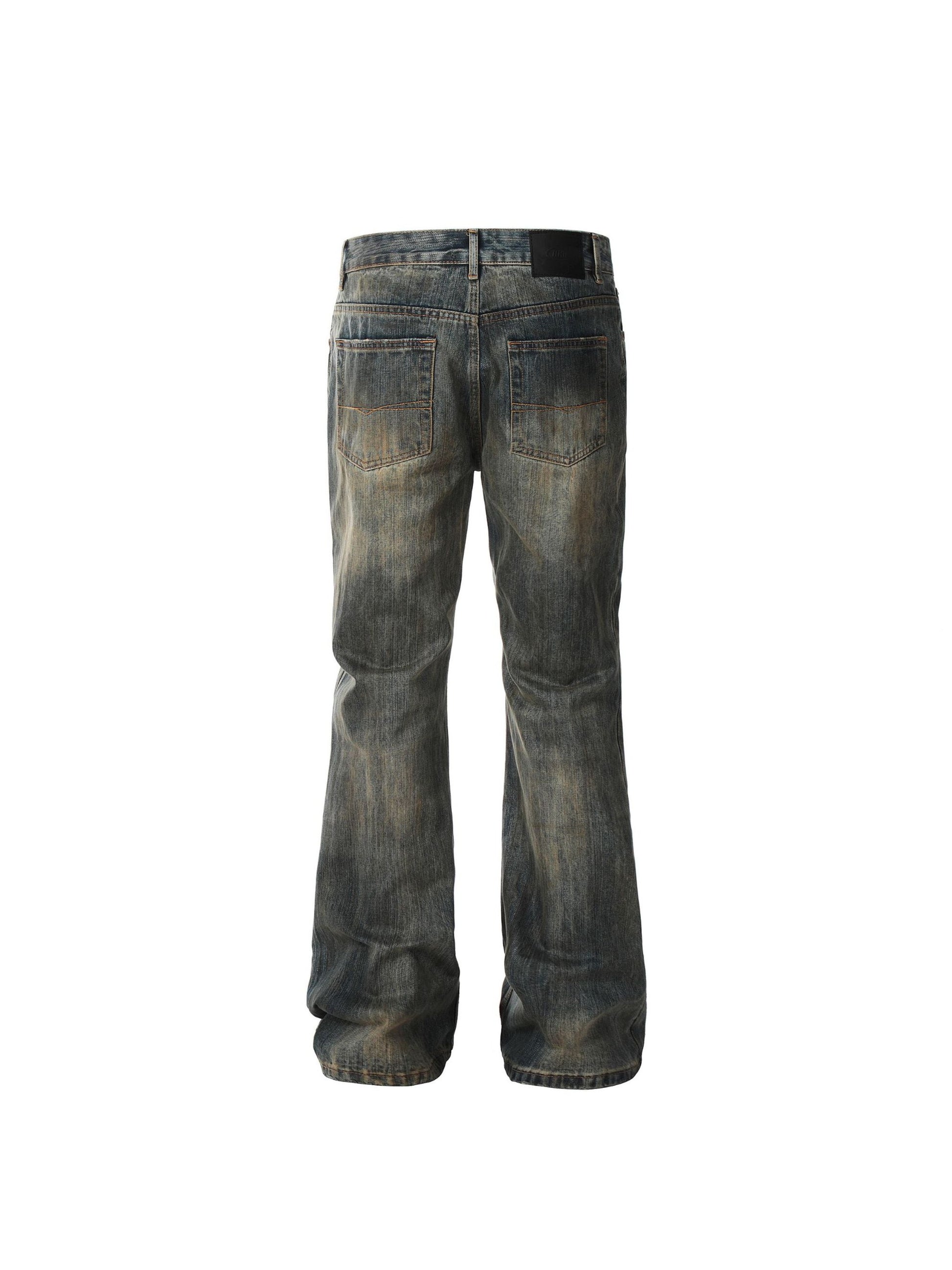 Bamboo Texture Flared Jeans