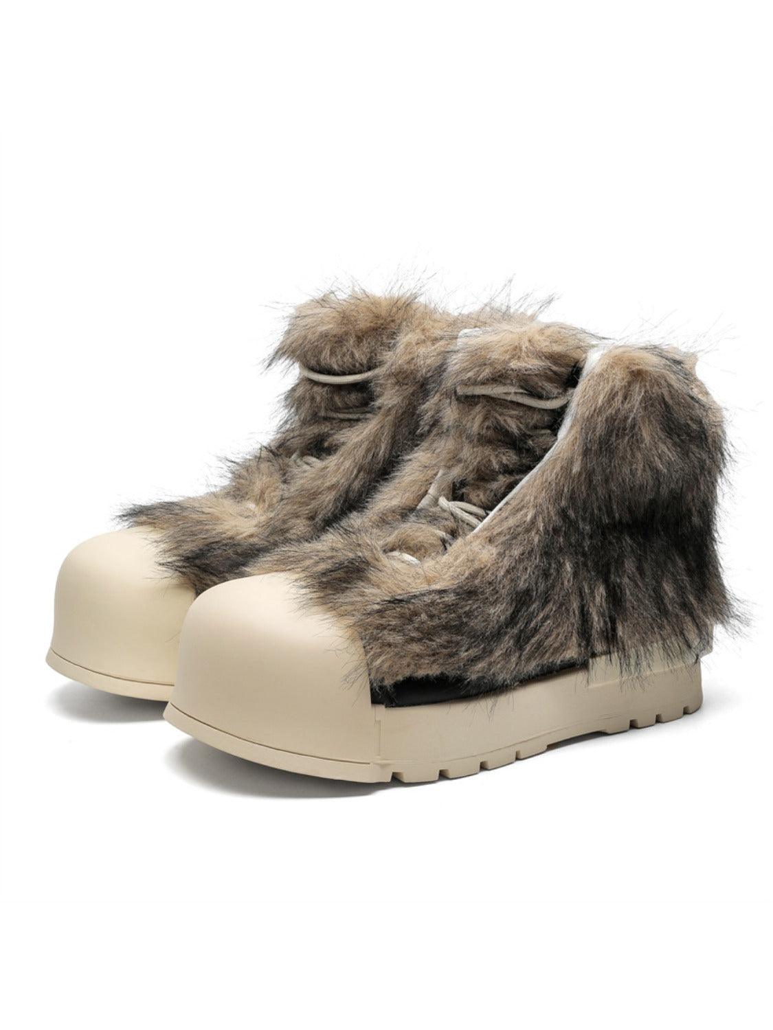 Big Toe Lace-up Plush Shoes