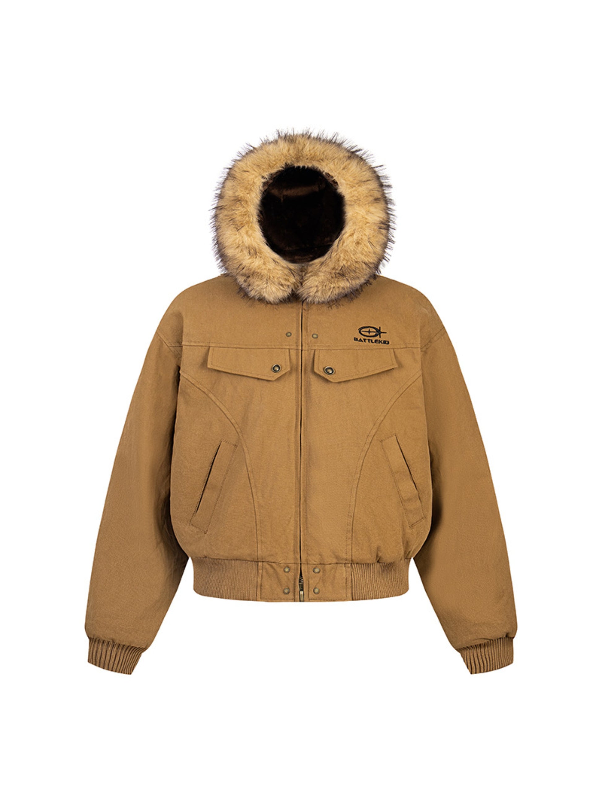 Vintage Work Cargo Collision Color Embroidery Coat
