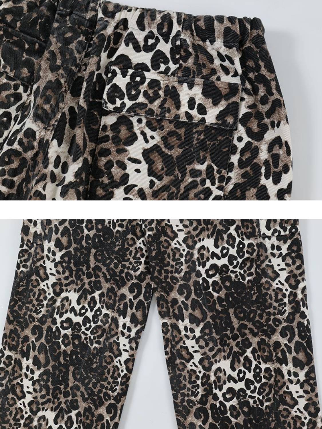 Leopard Print Pleated Drawstring Pants