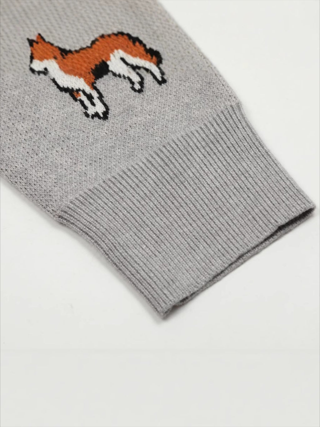 Vintage Puppy Embroidery Knit Cardigan