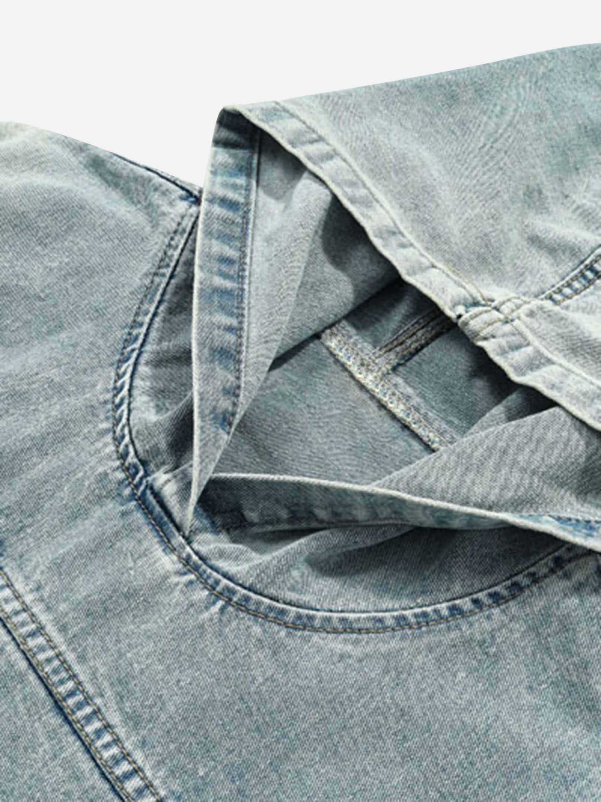 Disguisen High Street Washed And Worn Denim Hoodie