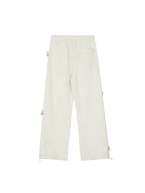 3D Flower Stripe Casual Pants
