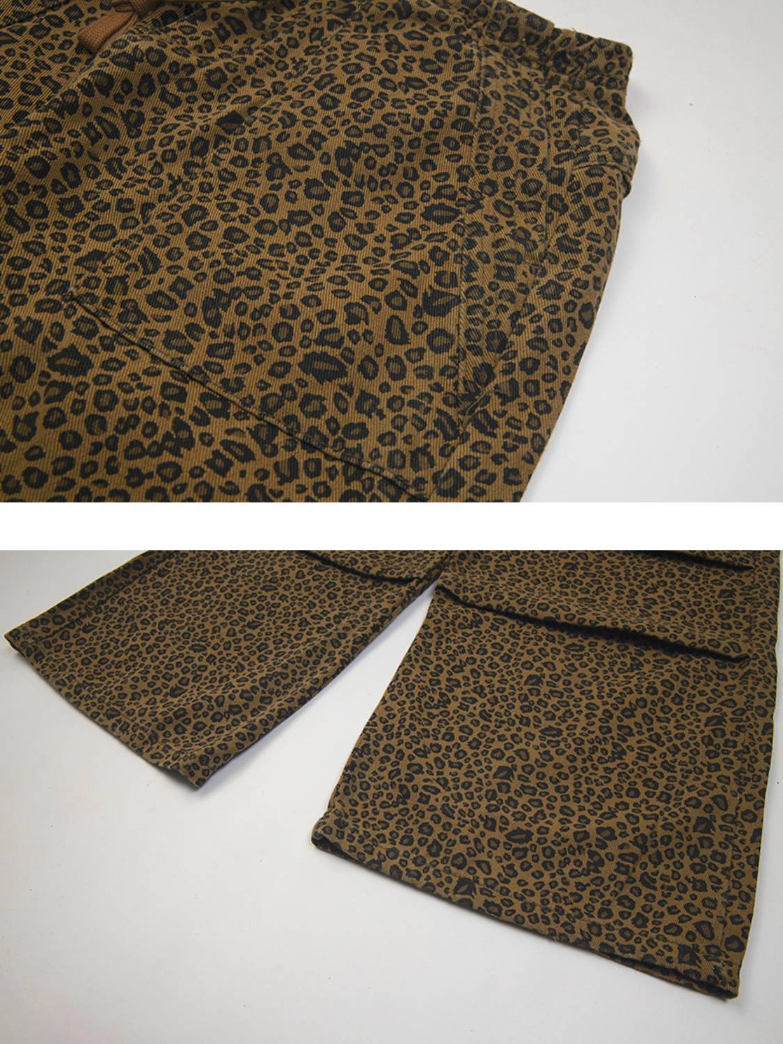 Leopard Print Drawstring Cargo Pants