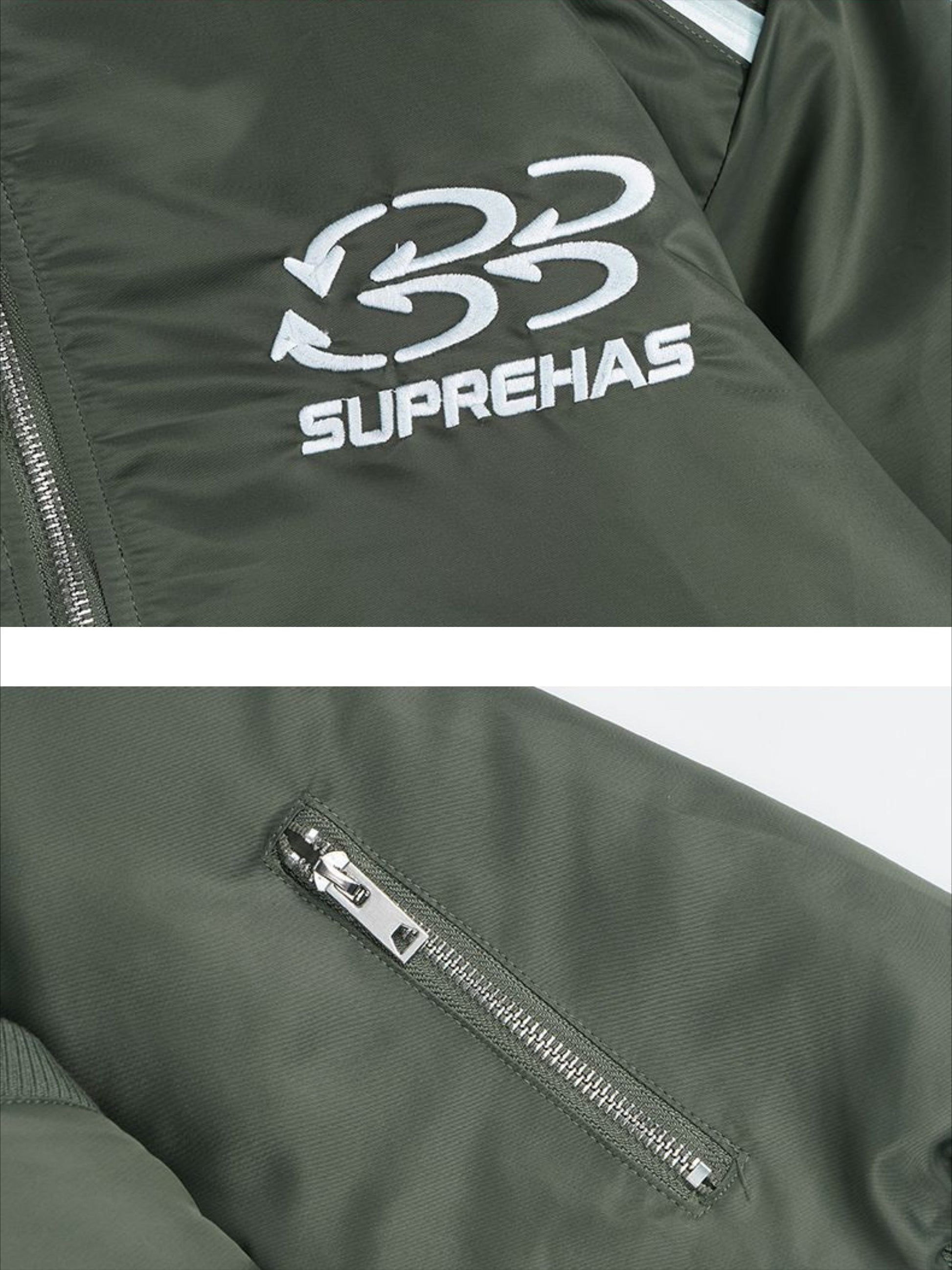 Zipper Embroidery Baseball Coat