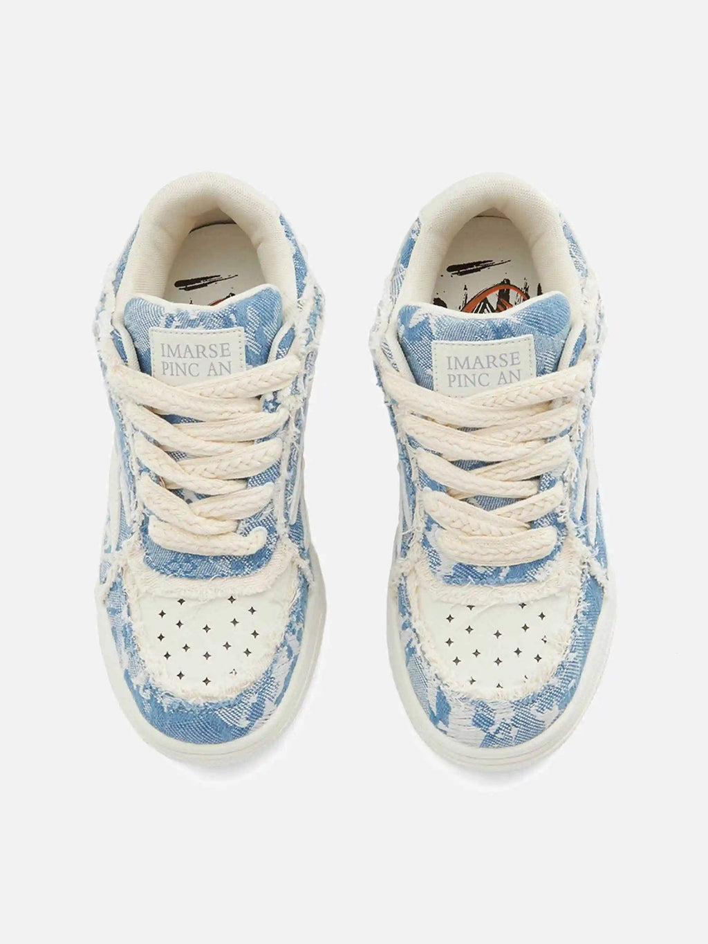 Disguisen Couple Small Fragrance Style Blue Denim Sneakers