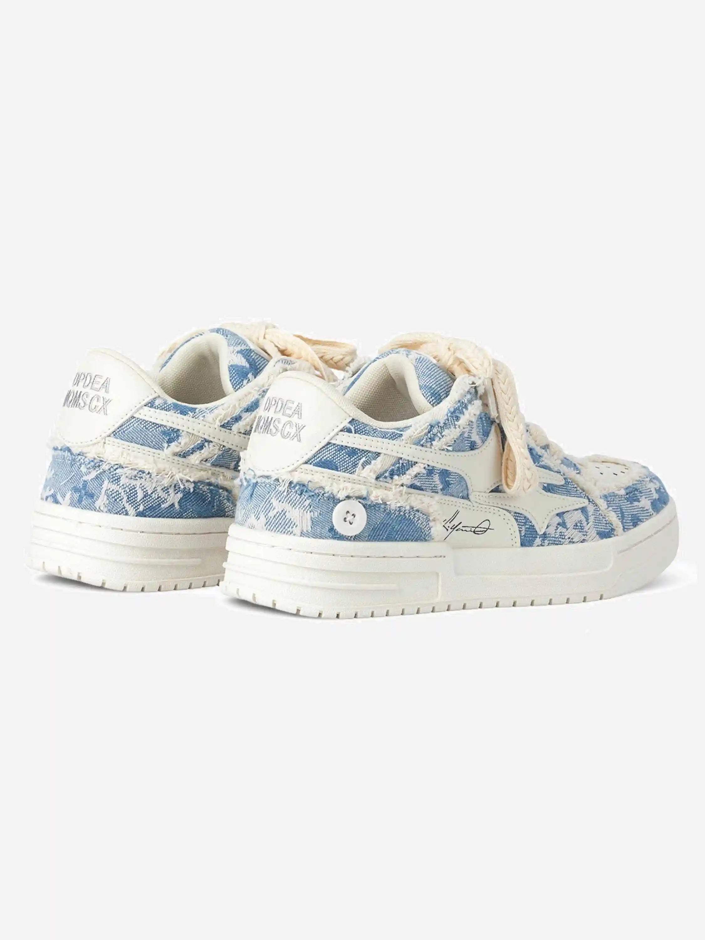Disguisen Couple Small Fragrance Style Blue Denim Sneakers