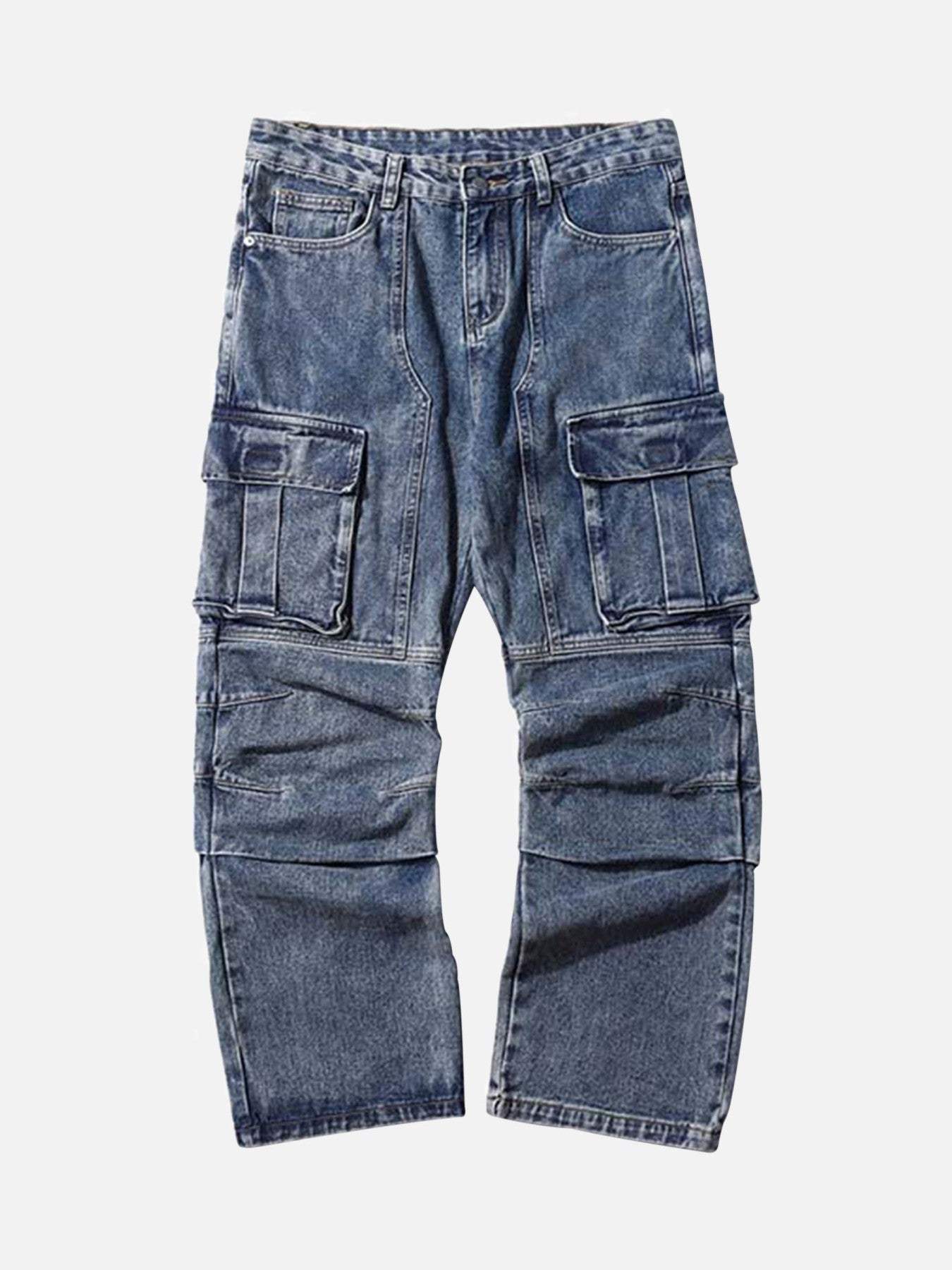 Disguisen Washed And Distressed Multi-pocket Jeans