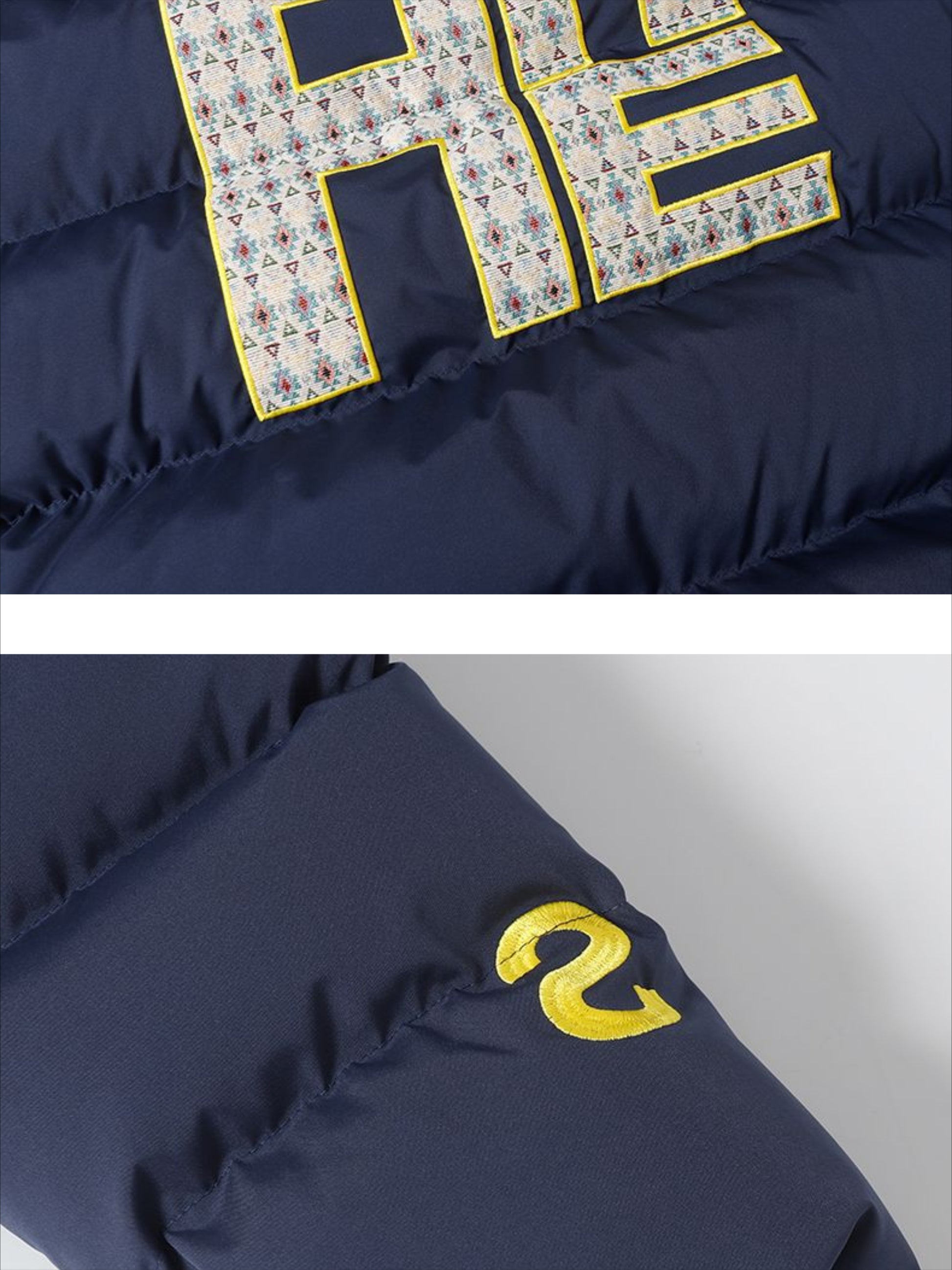 Lettering Embroidered Coat