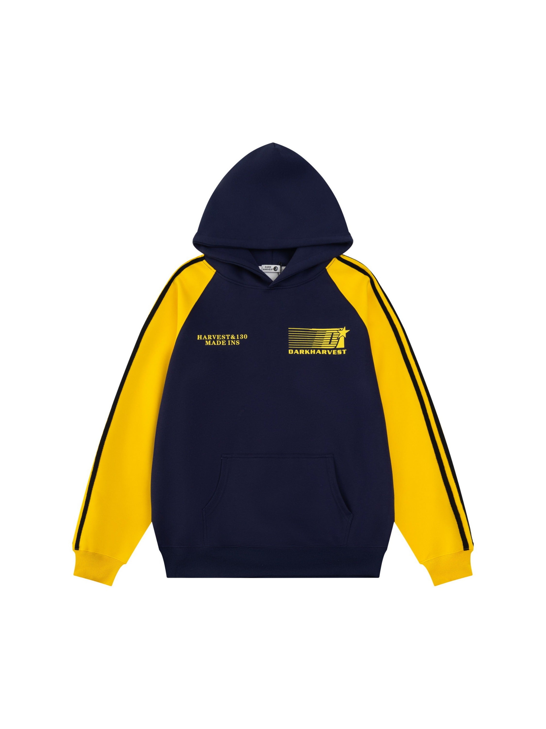 Vintage Letter Stripe Splicing Hoodie