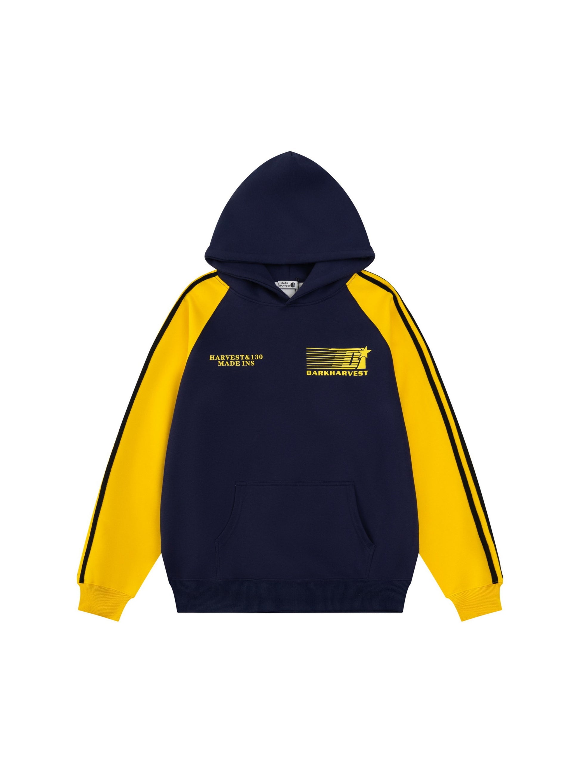 Vintage Letter Stripe Splicing Hoodie