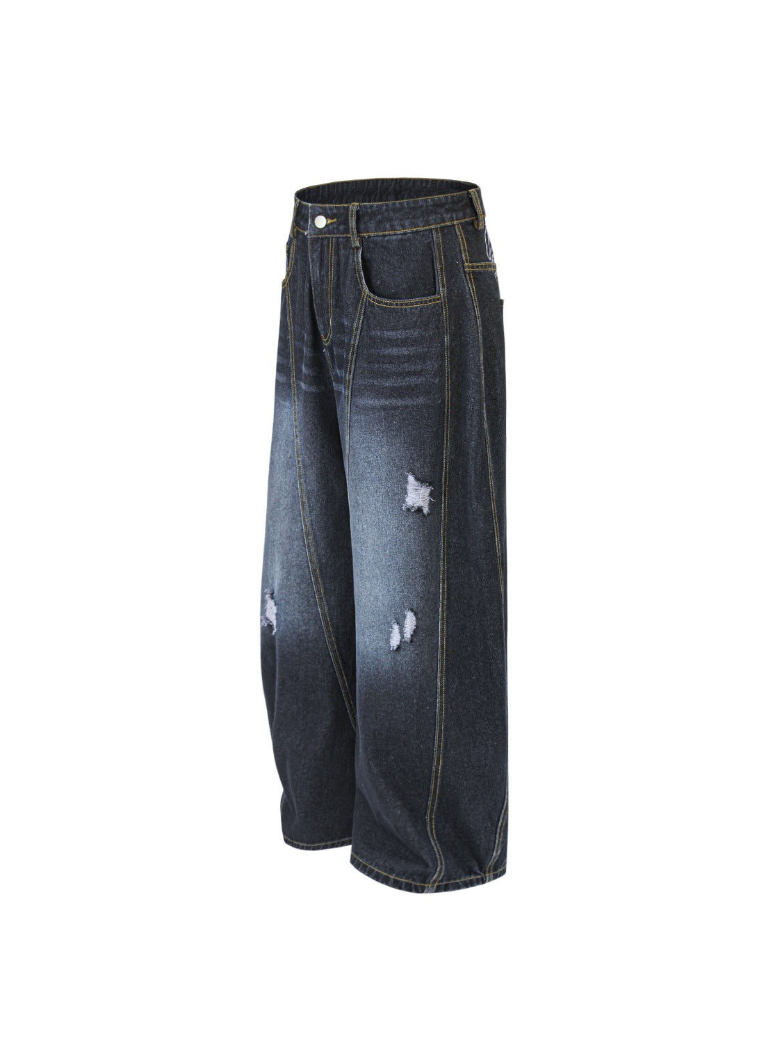 Vintage Curved Distressed Jeans