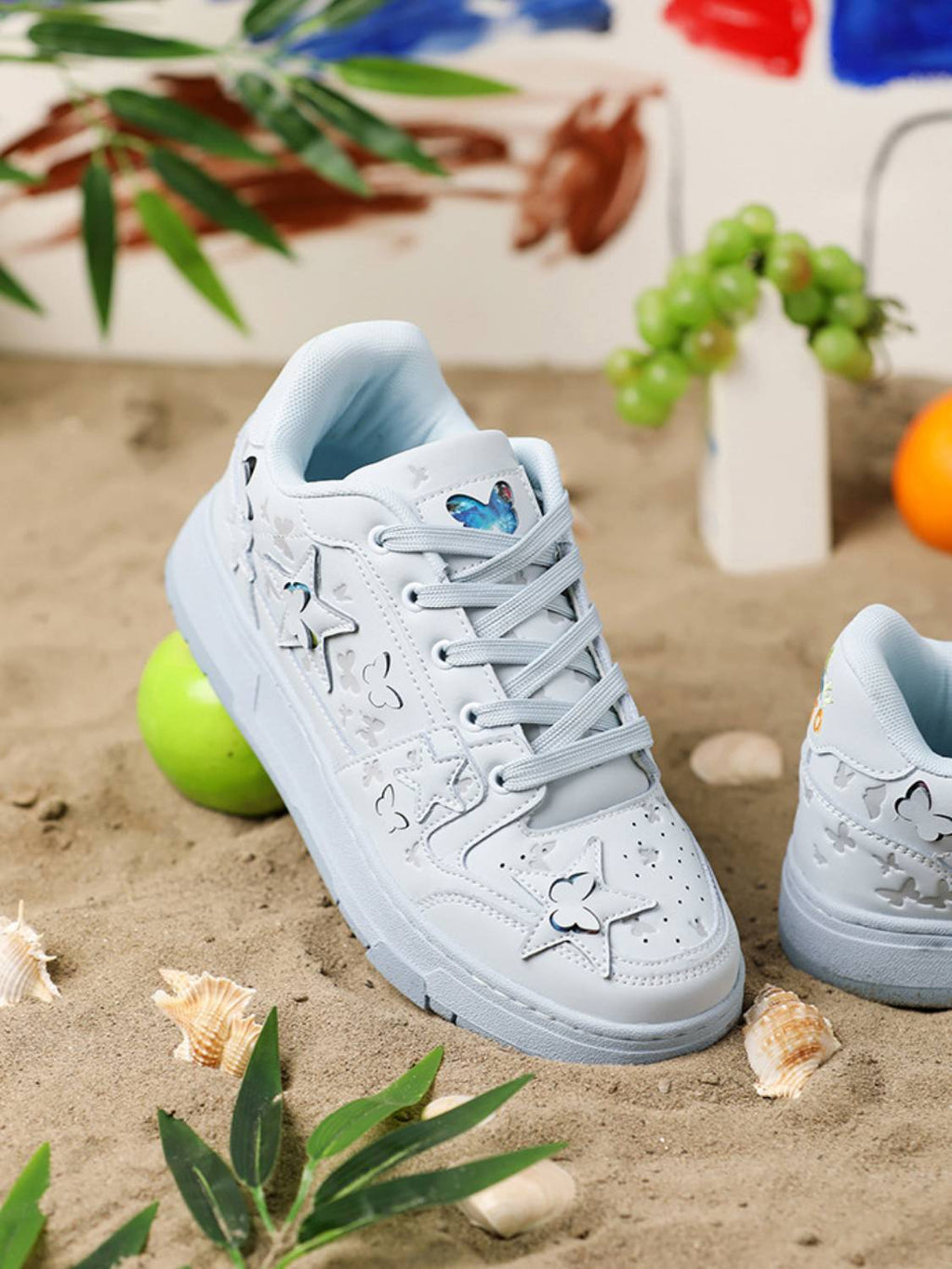 Star & Butterfly Patch Sneakers