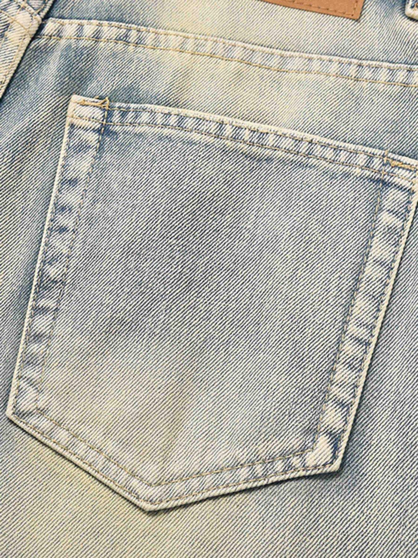 Washed Worn Loose Jeans