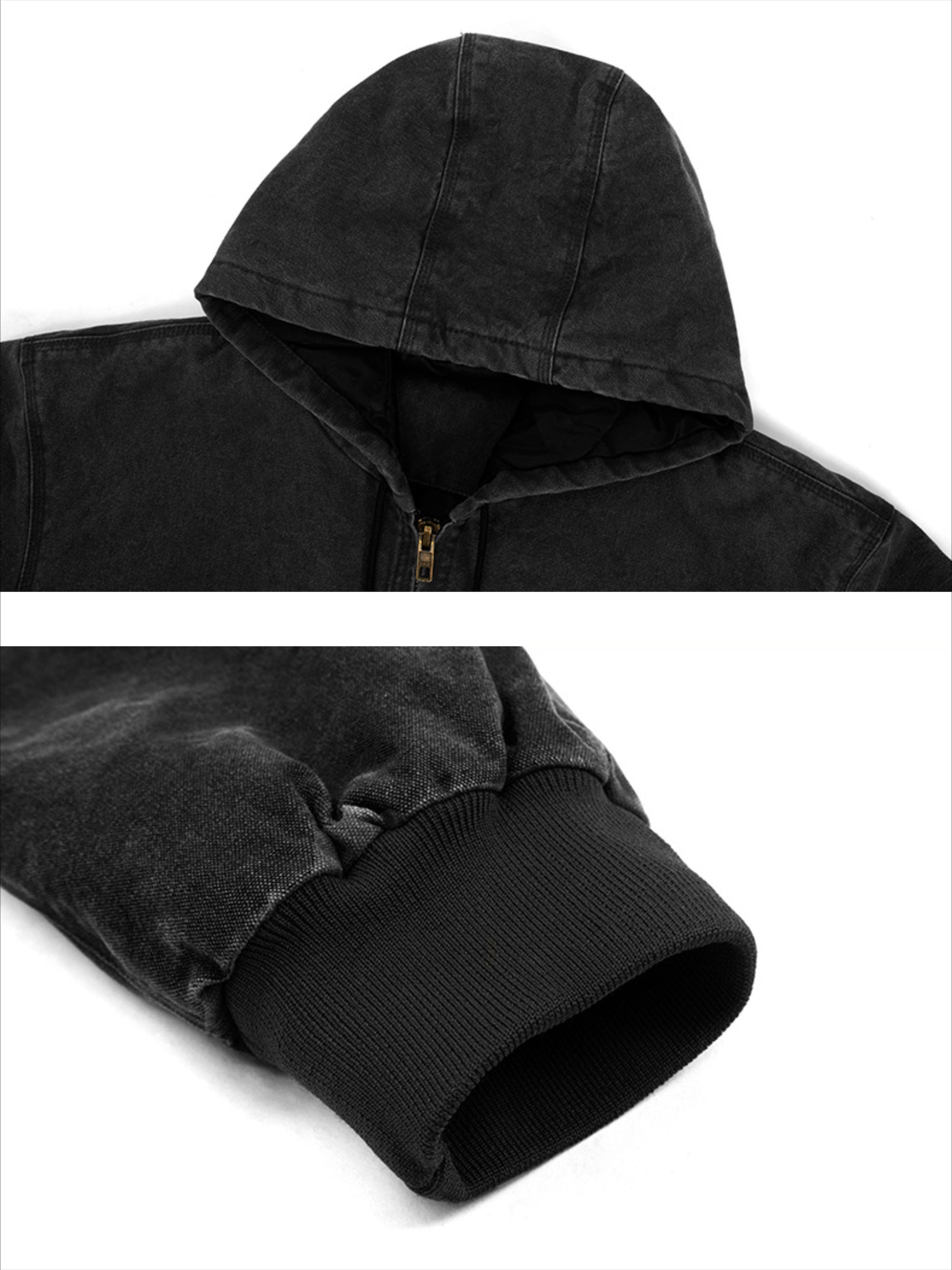 Washed Distressed Quilted Jacket